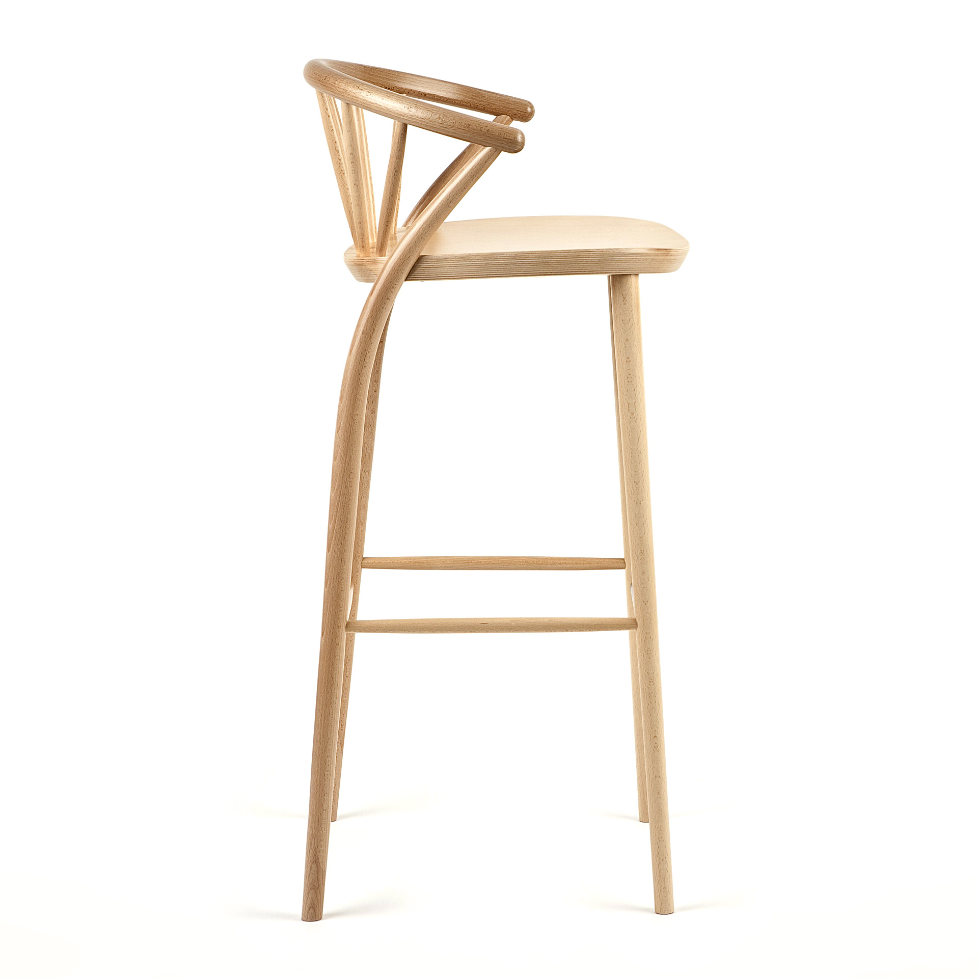 Wooden vertical slat back bar stool H-9820