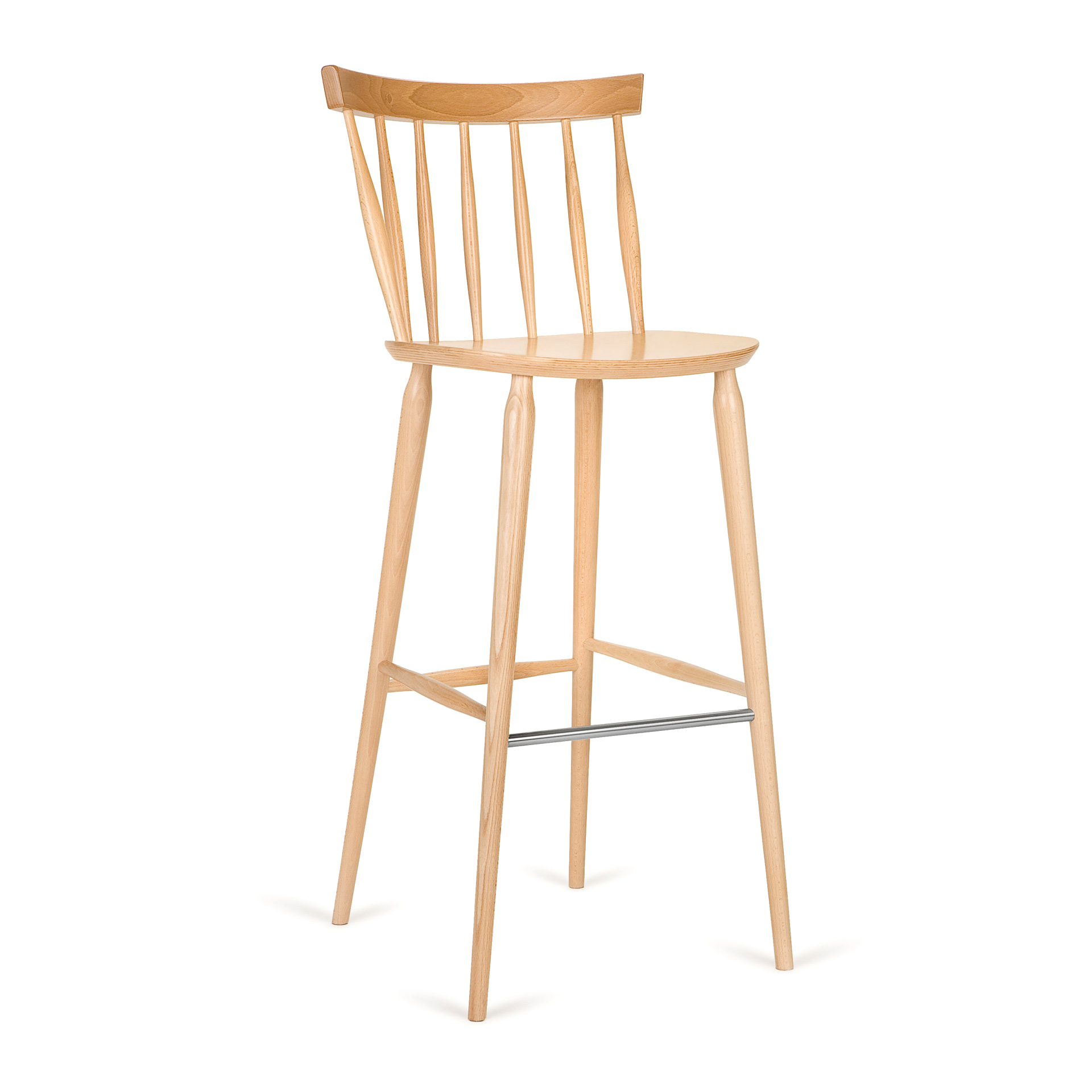 Wooden vertical slat back bar stool H-9850
