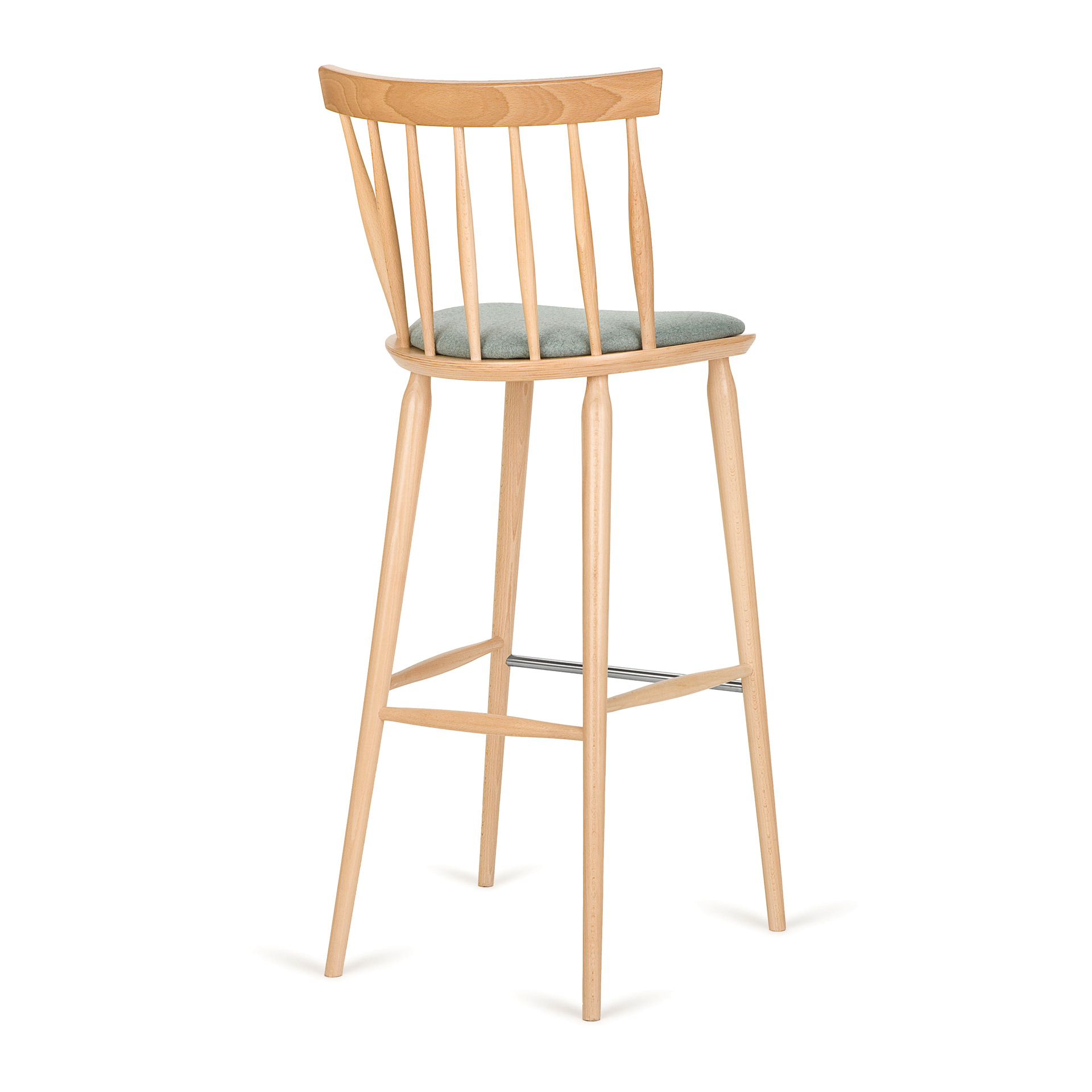 Wooden vertical slat back bar stool H-9850