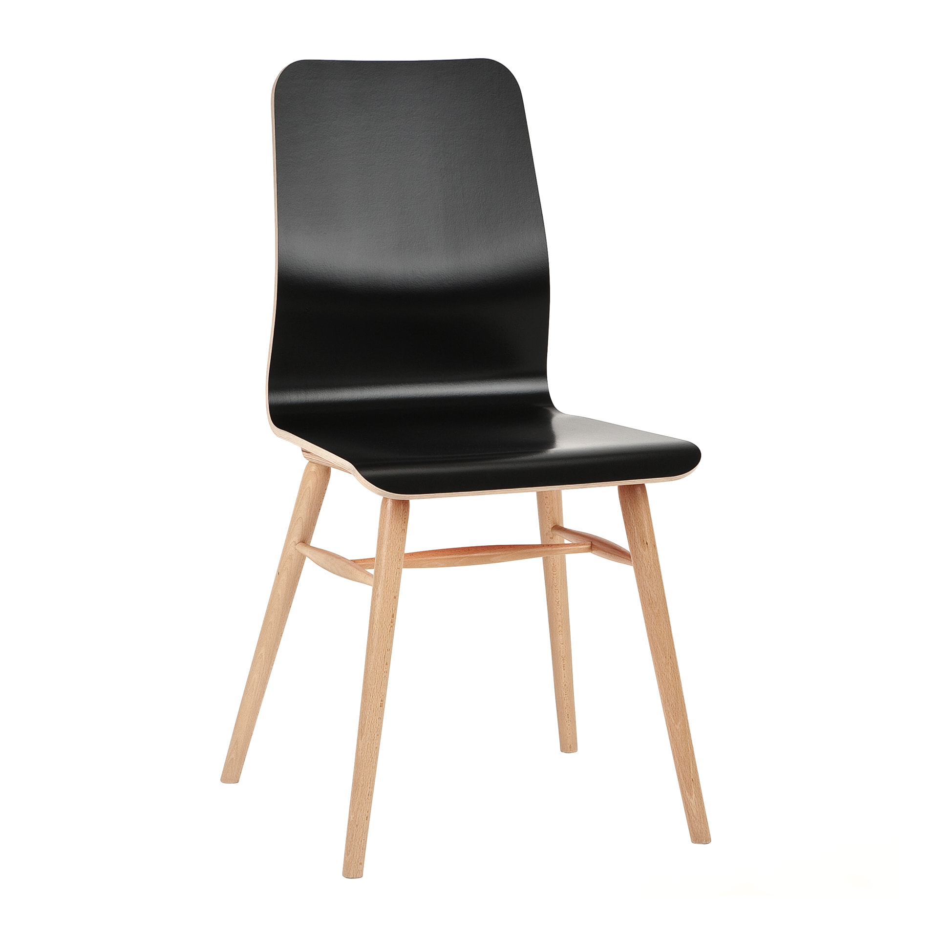 Silla de madera con respaldo curvado y carcasa maciza o acolchada A-2094