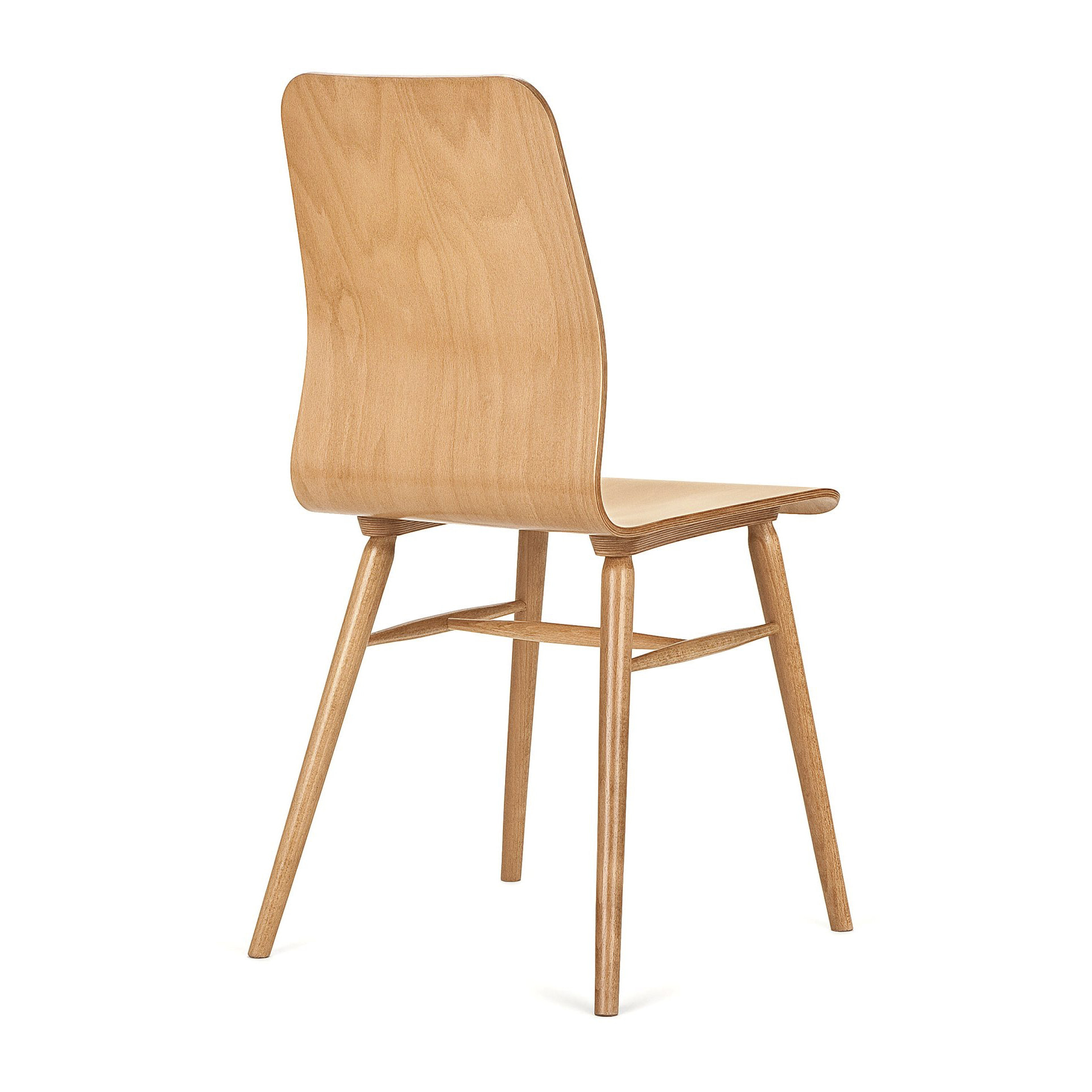 Silla de madera con respaldo curvado y carcasa maciza o acolchada A-2094