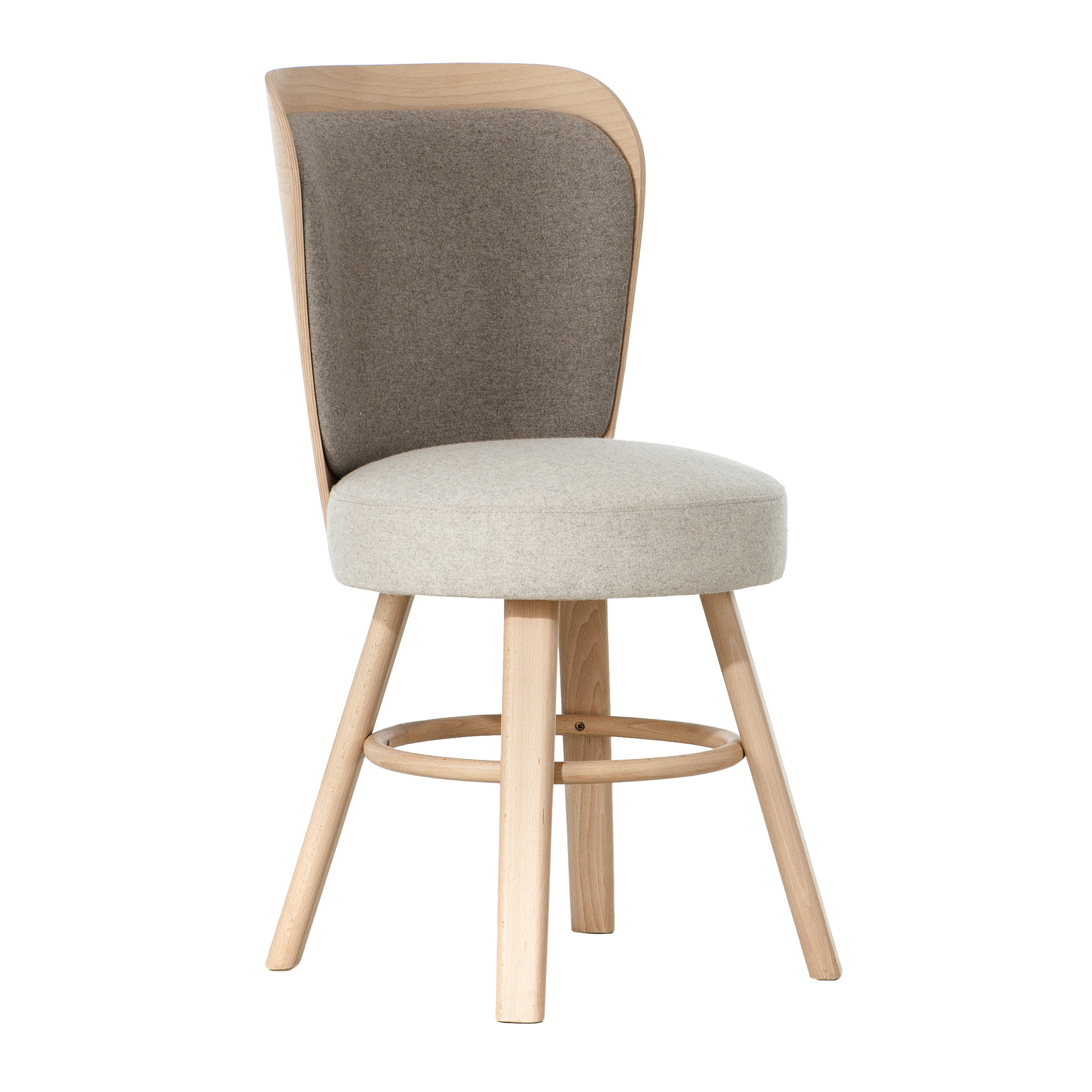 Upholstered wooden chair with round seat A-2220 K2