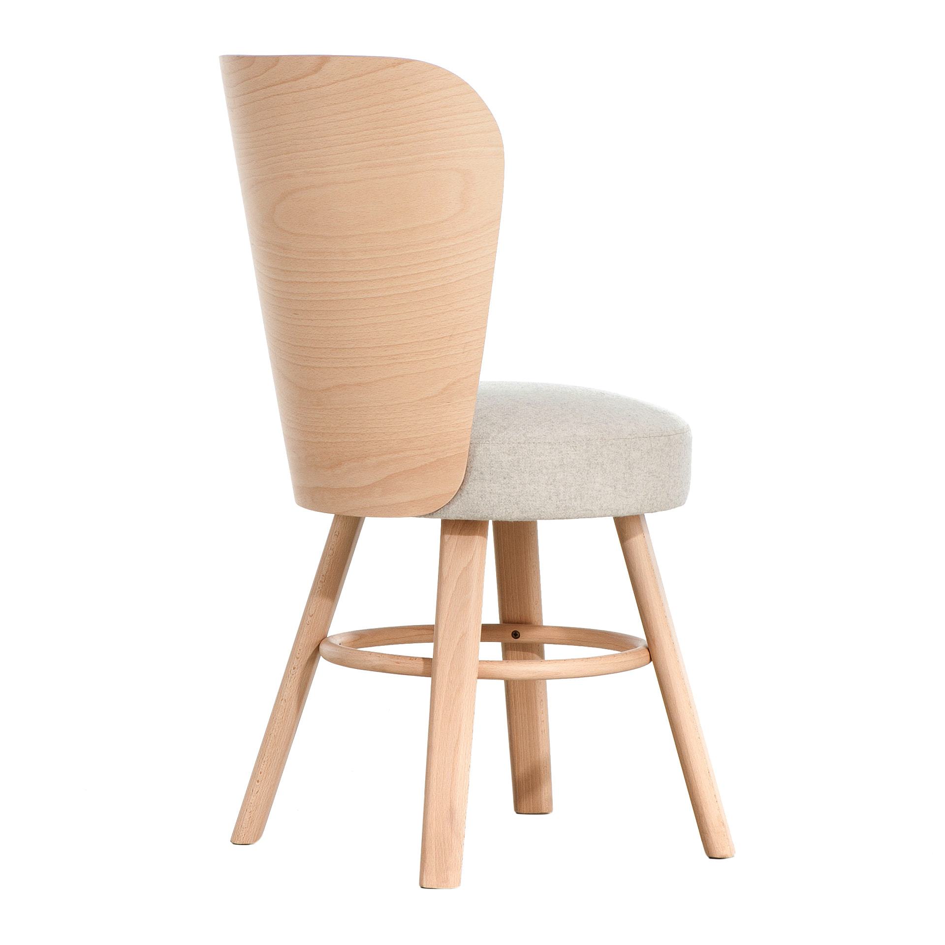 Upholstered wooden chair with round seat A-2220 K2