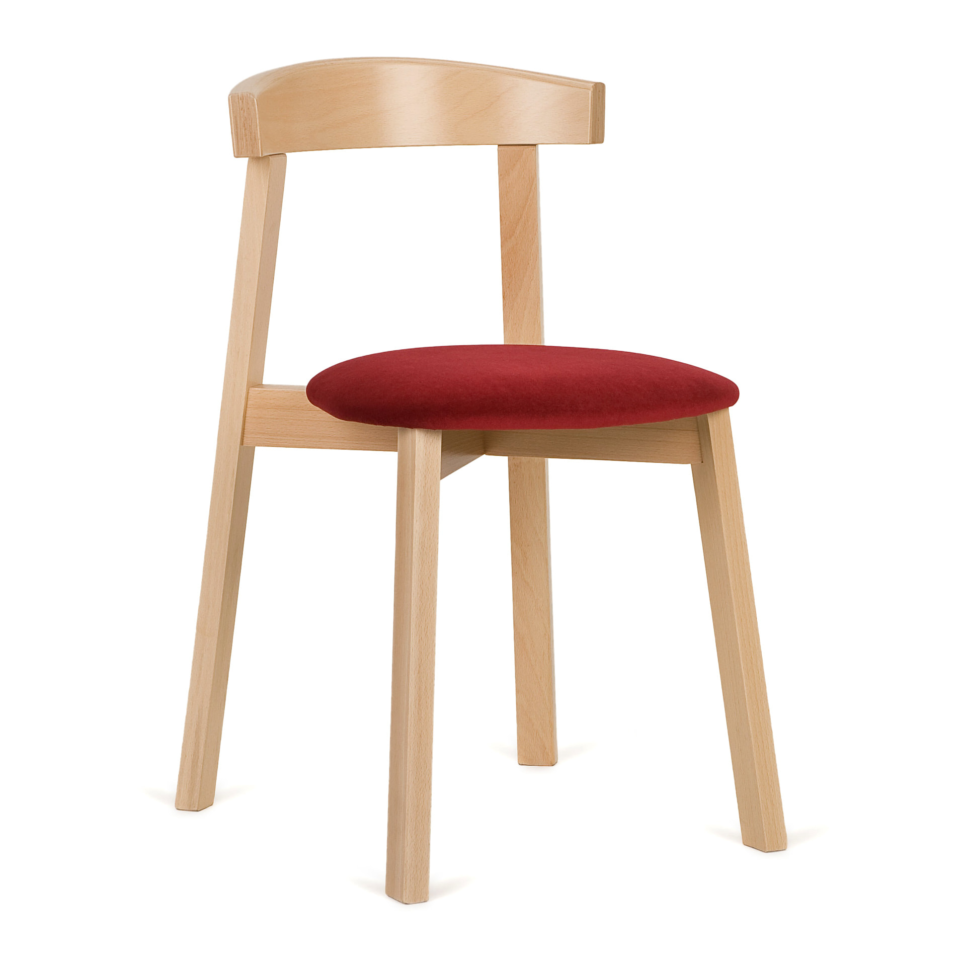 Wooden chair with solid or padded seat