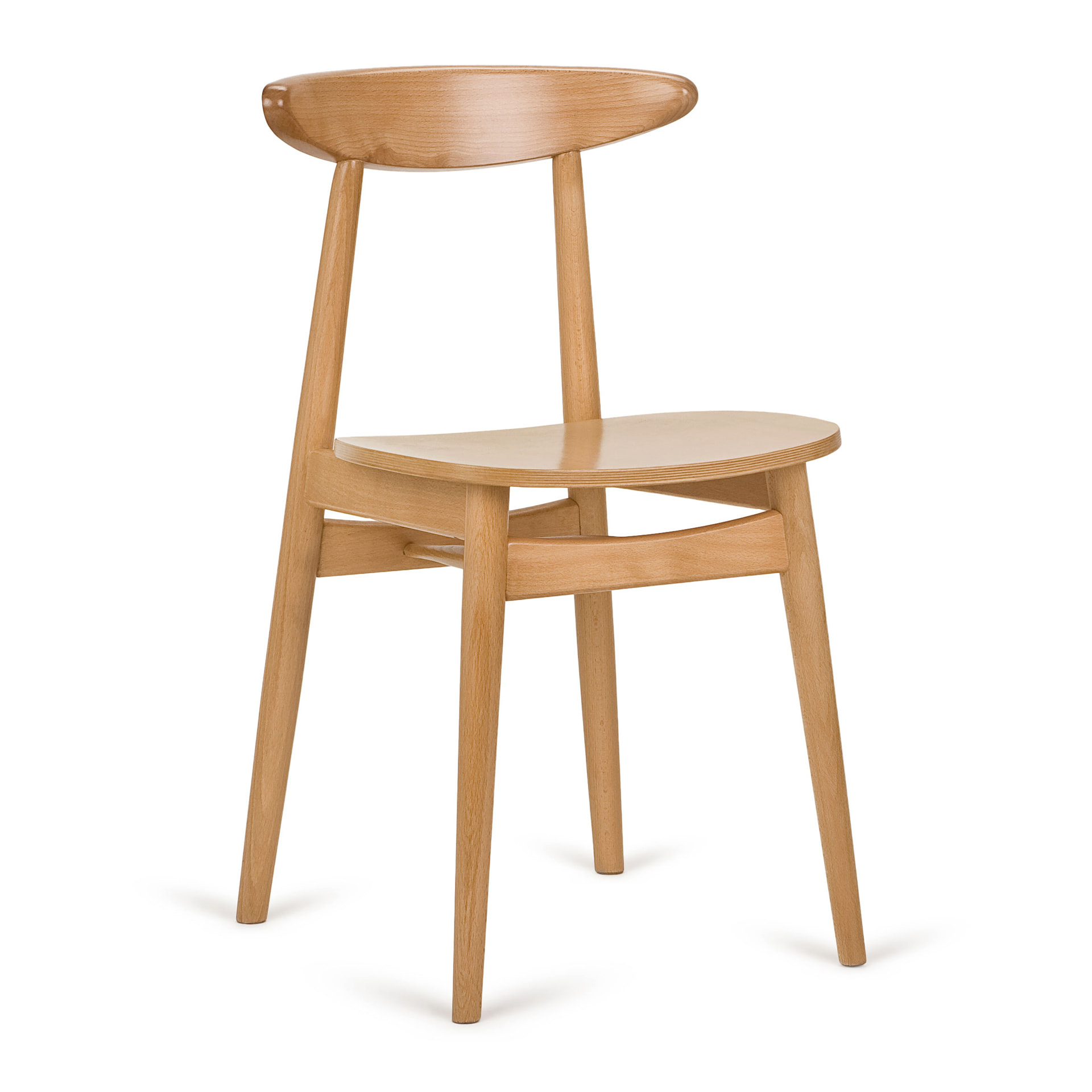 Wooden chair with solid or padded seat