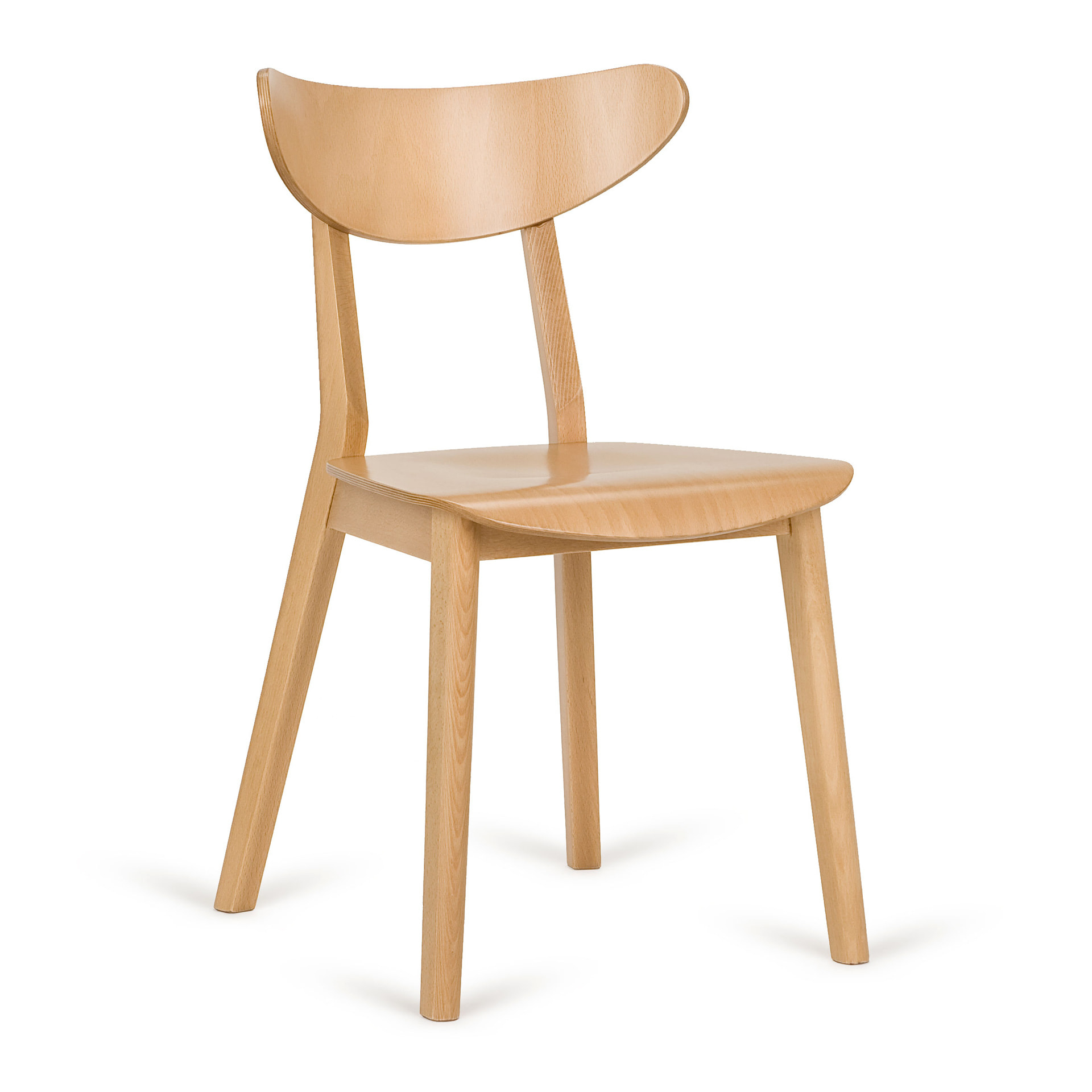 Wooden chair with solid or upholstered seat