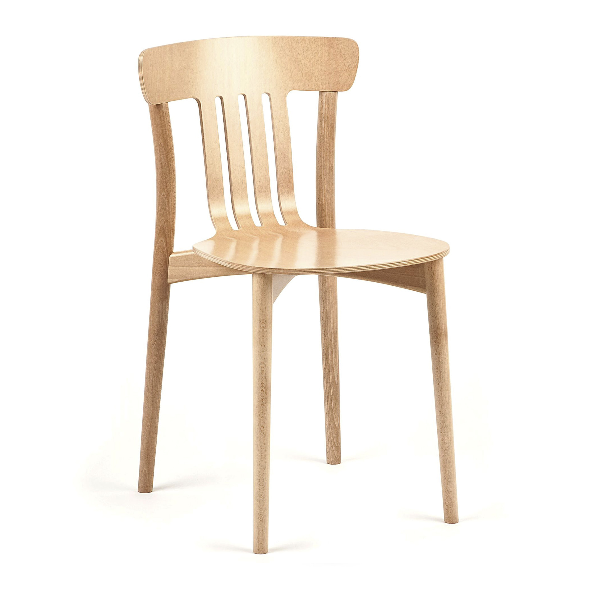 Wooden chair with vertical slat back A-4311 Corte