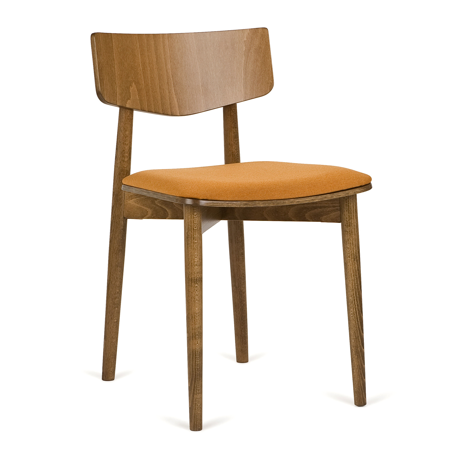 Silla de madera con asiento tapizado
