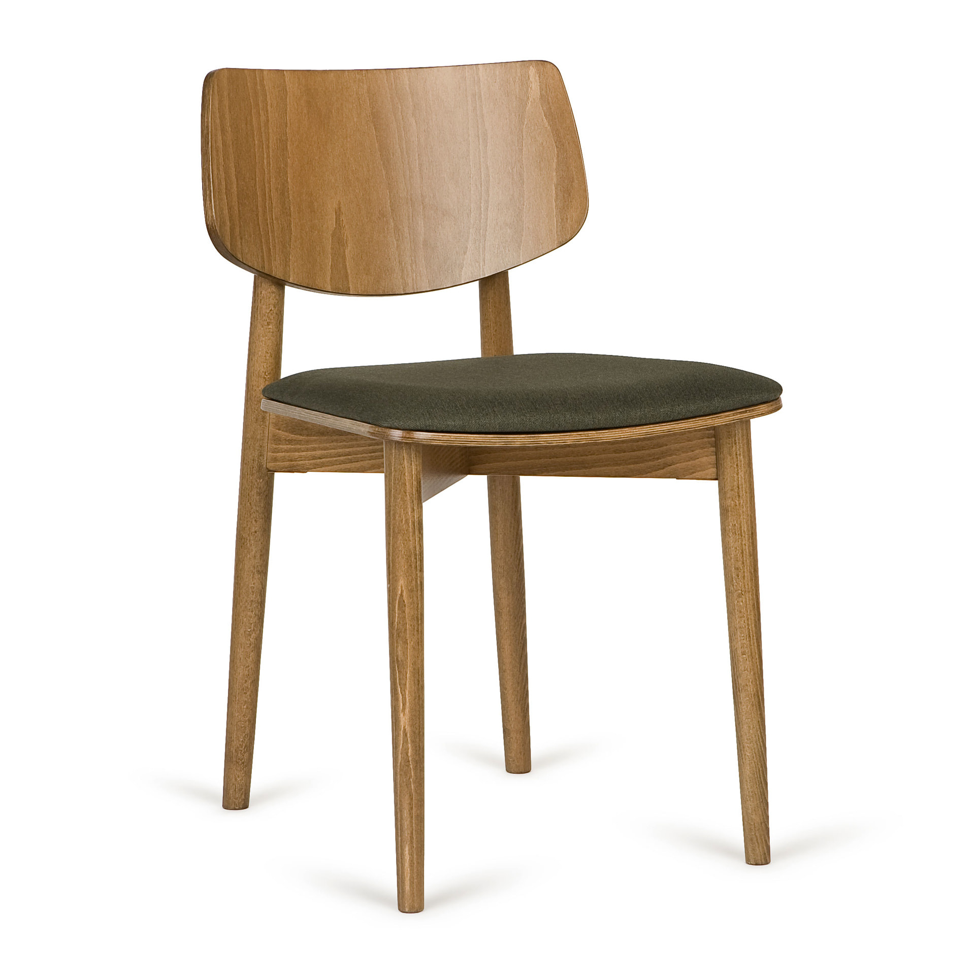 Wooden chair with solid or padded seat