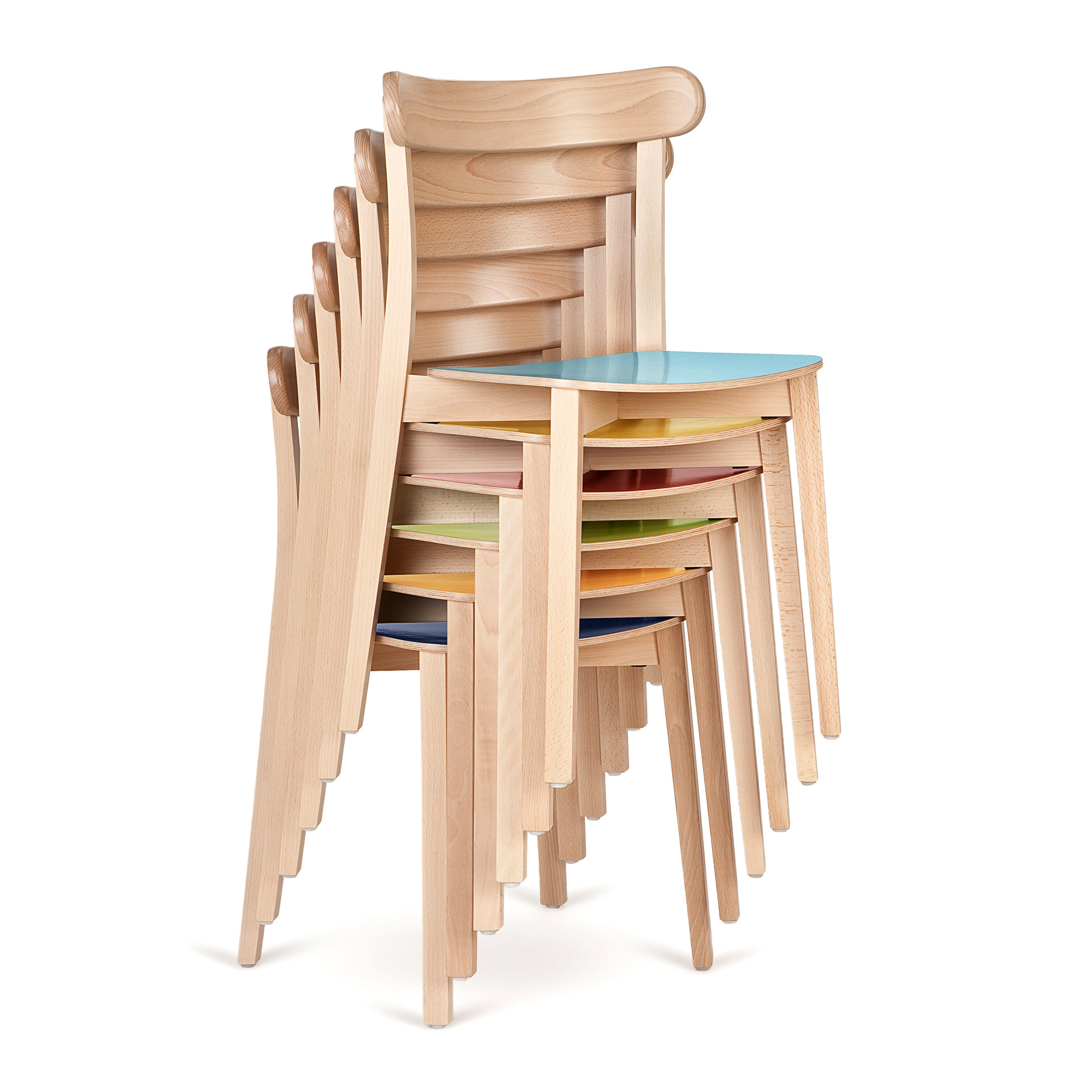 Silla de madera con asiento macizo o acolchado A-4420 Icho