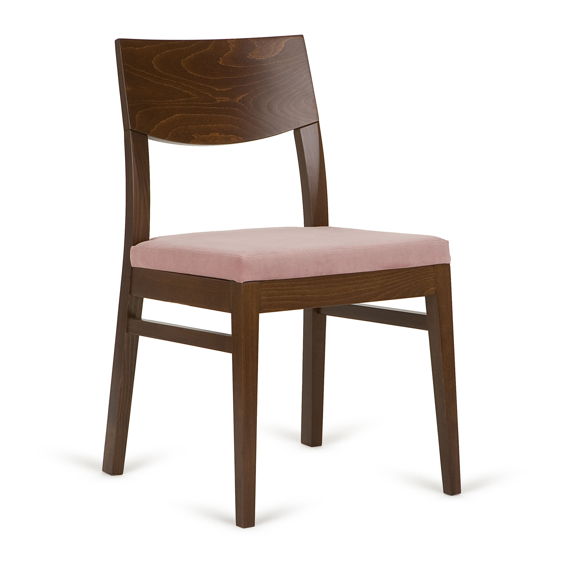 Silla de madera con asiento tapizado