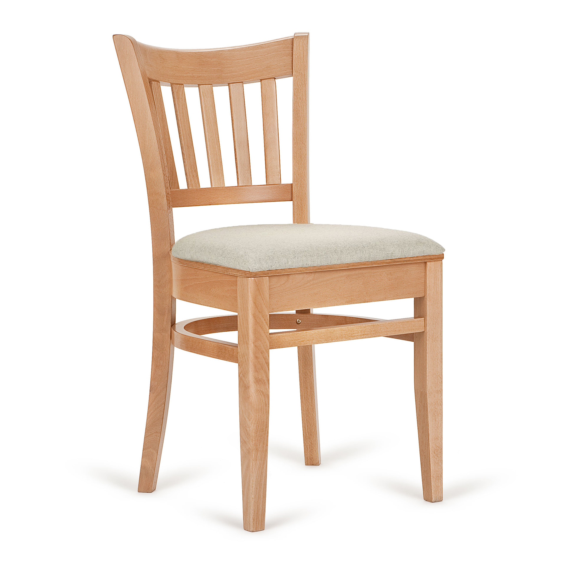 Vertical slat back wooden chair