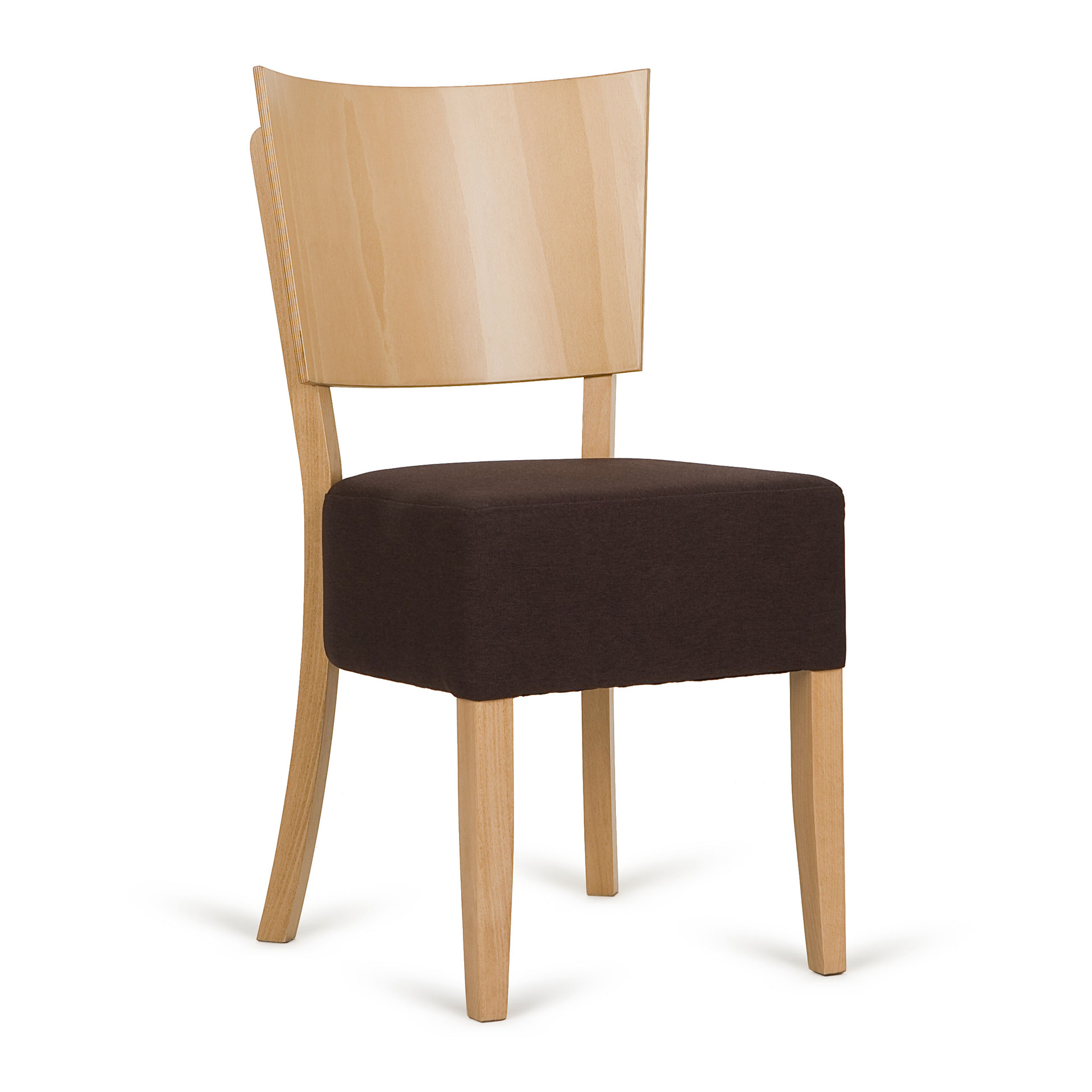 Beech wood chair with upholstered seat A-5250