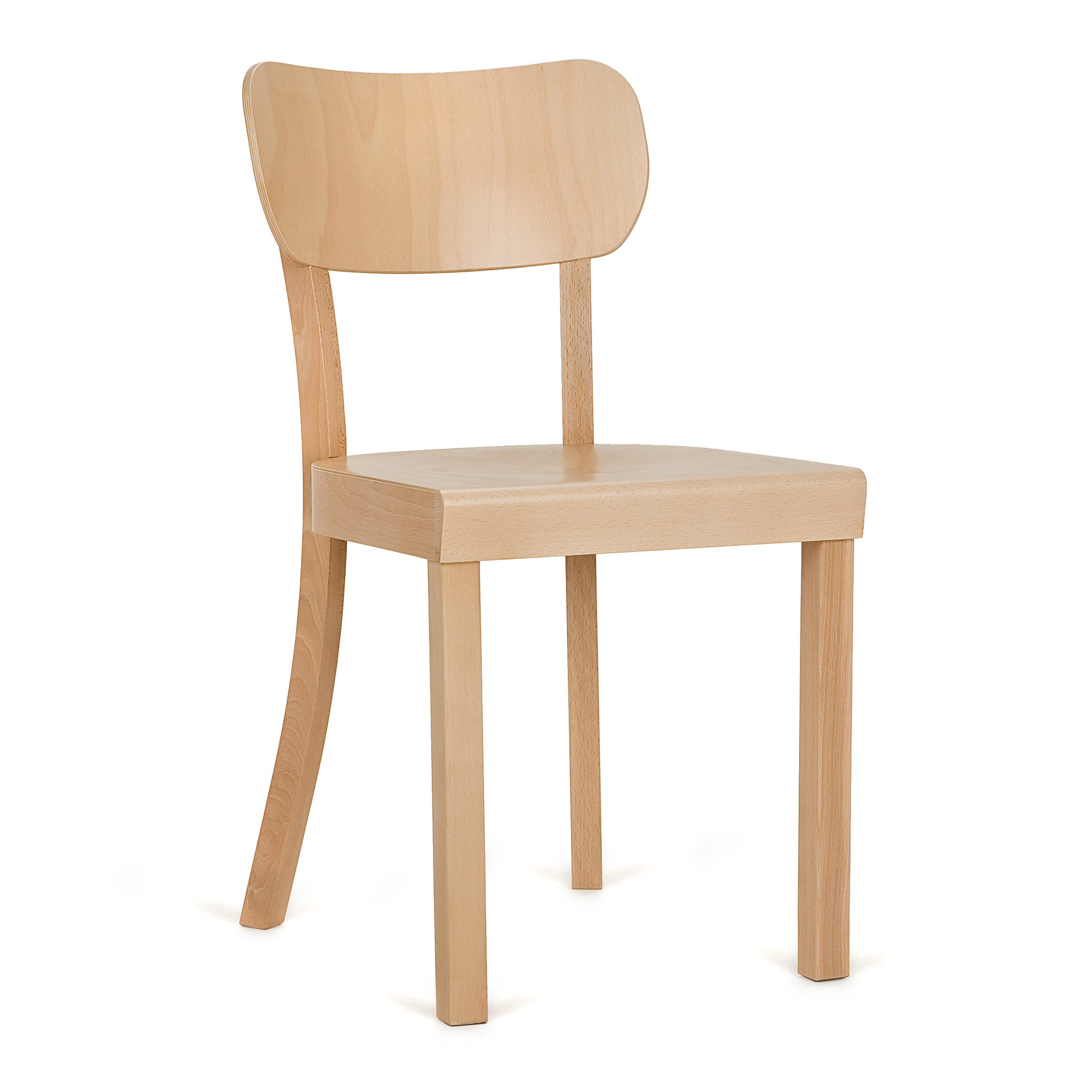 Wooden chair with solid or padded seat