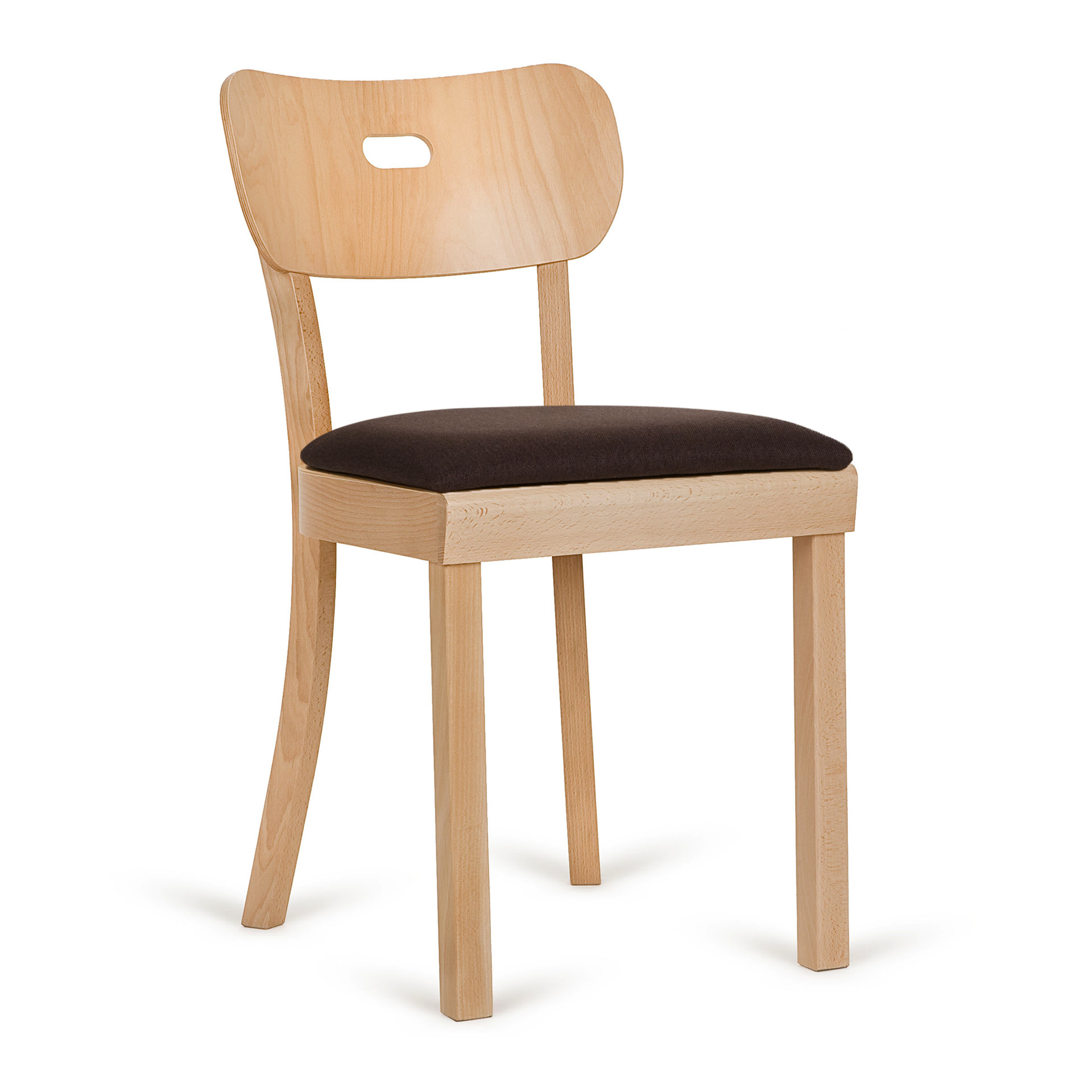 Wooden chair with solid or padded seat