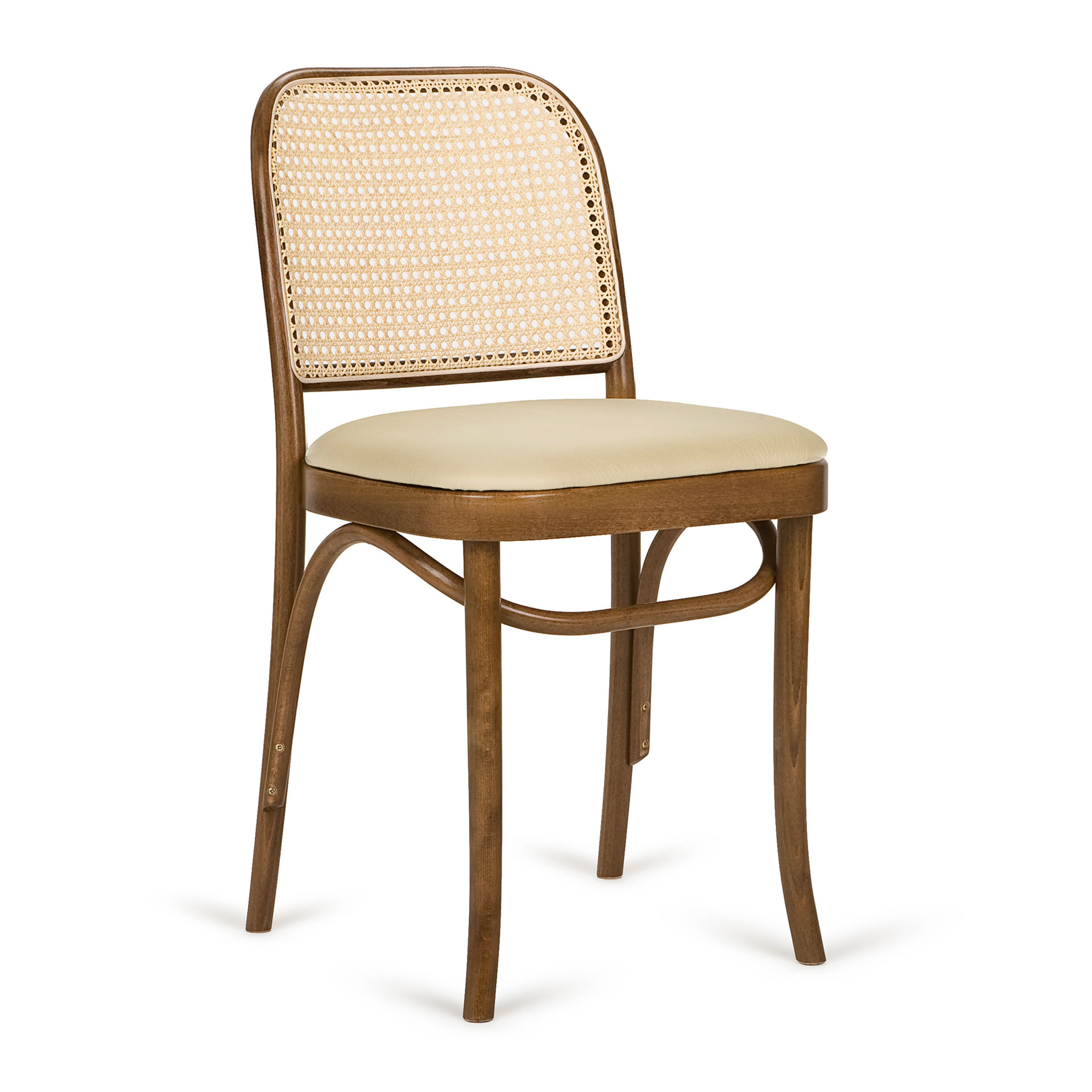 Silla con respaldo de paja y asiento acolchado