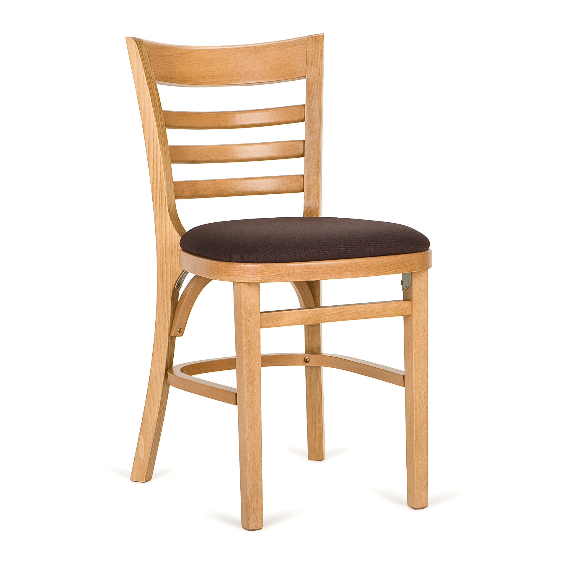 Ladder back wooden chair with solid or padded seat A-9003