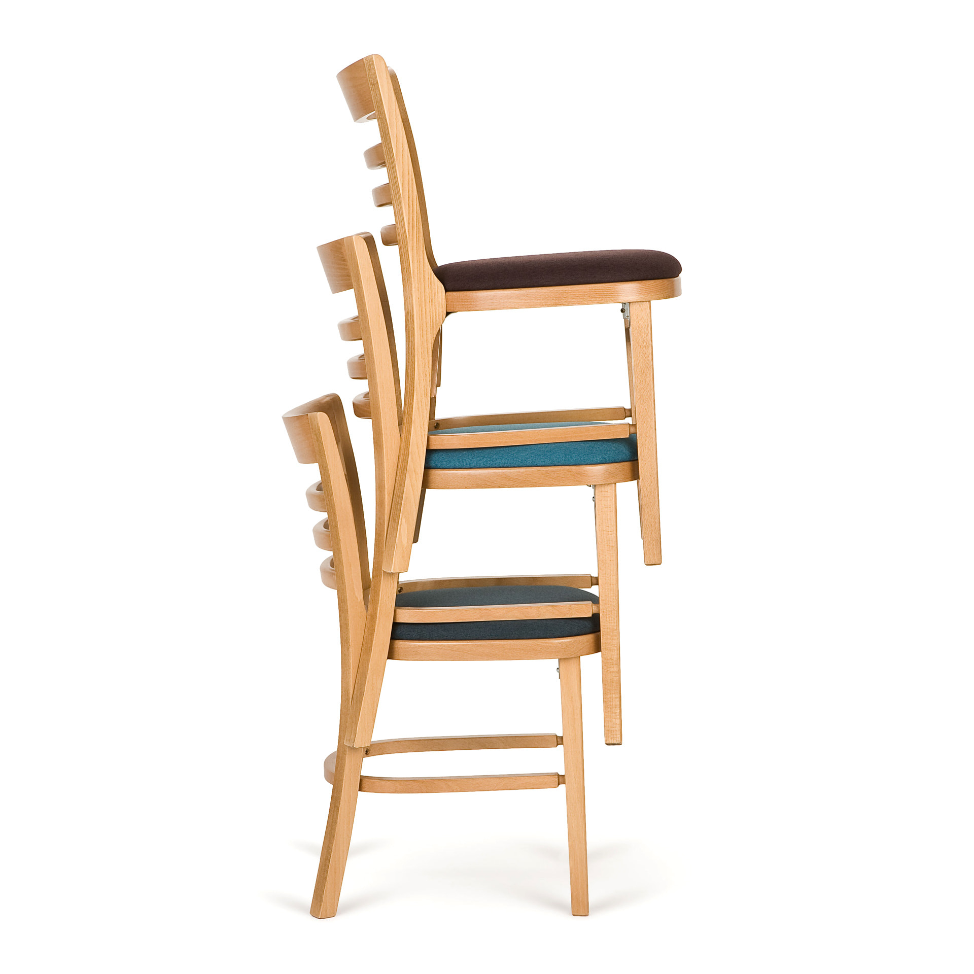 Ladder back wooden chair with solid or padded seat A-9003
