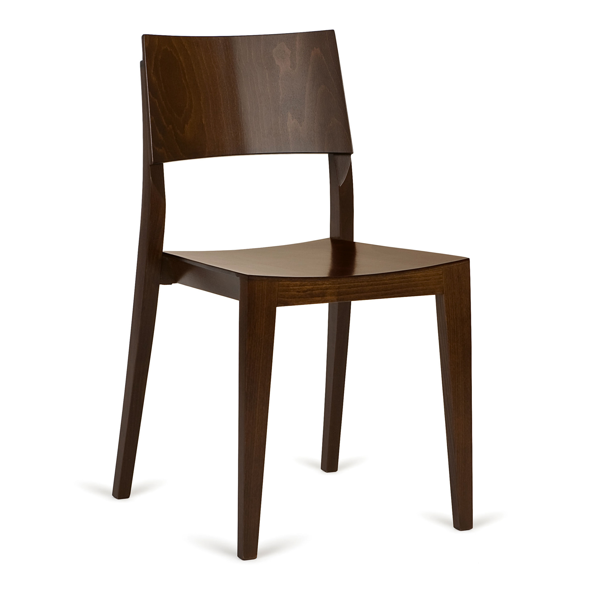 Stackable beech chair with solid or upholstered seat A-9605