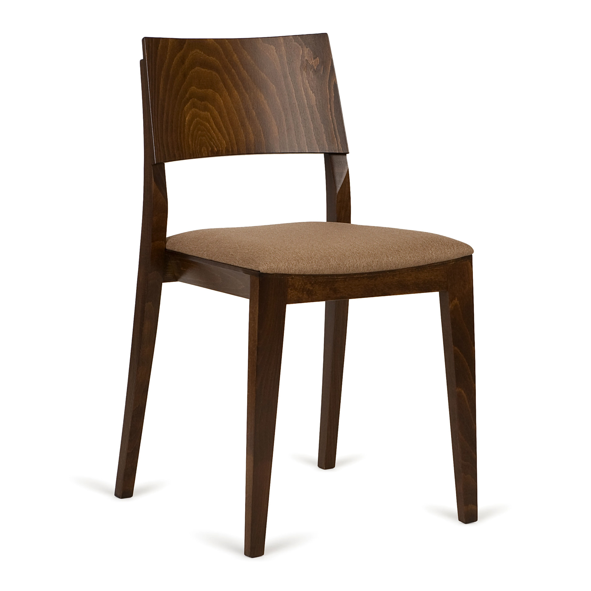 Stackable beech chair with solid or upholstered seat A-9605