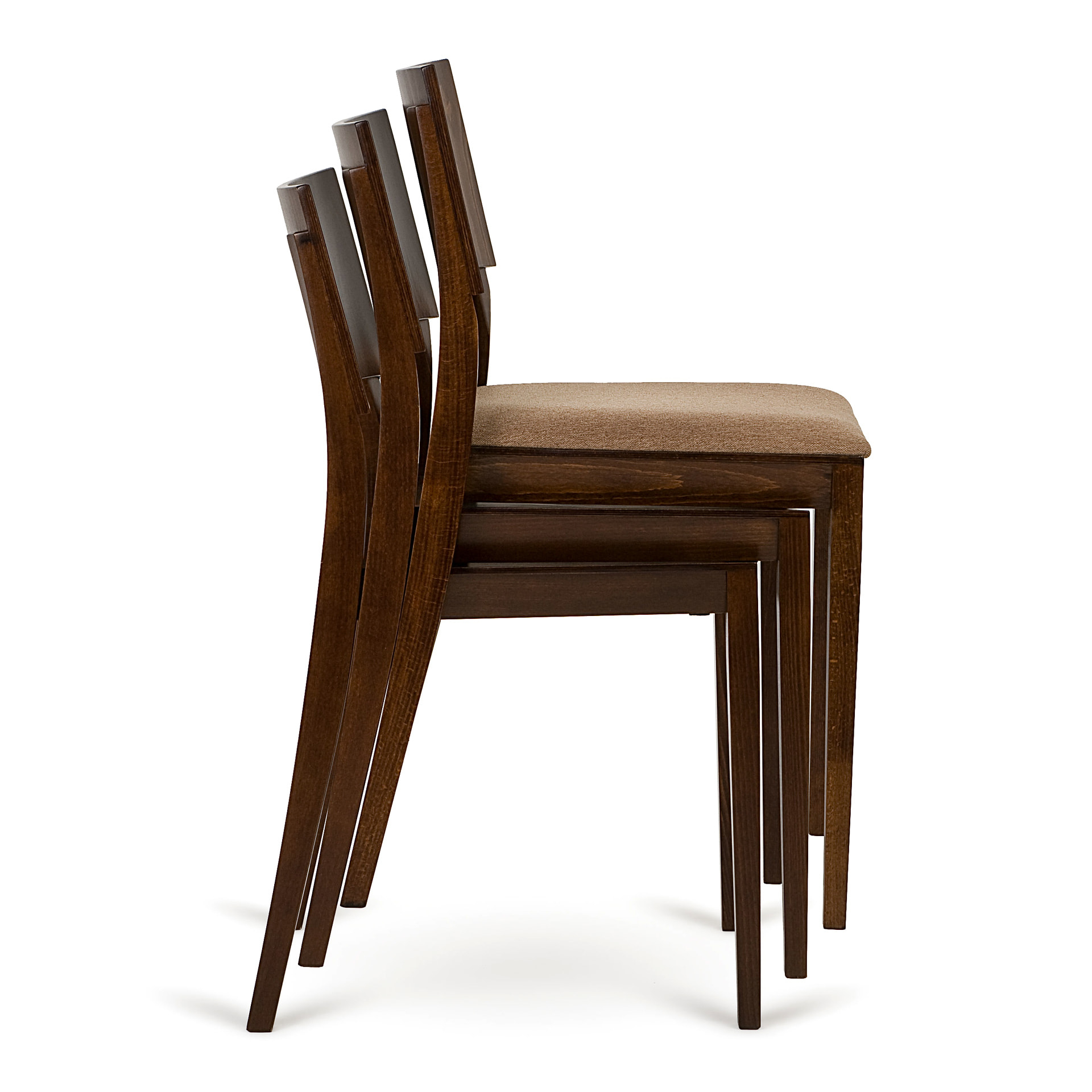 Stackable beech chair with solid or upholstered seat A-9605