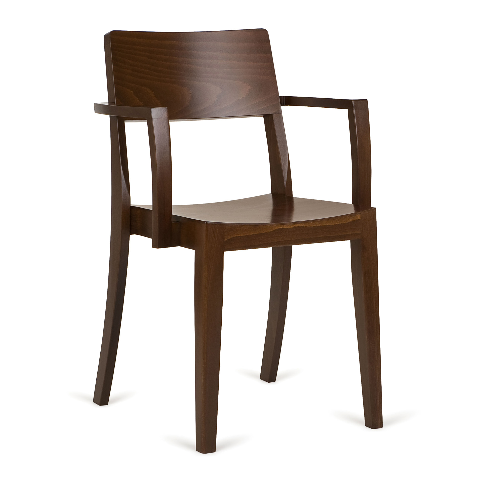 Beech stackable chair with armrests B-9705