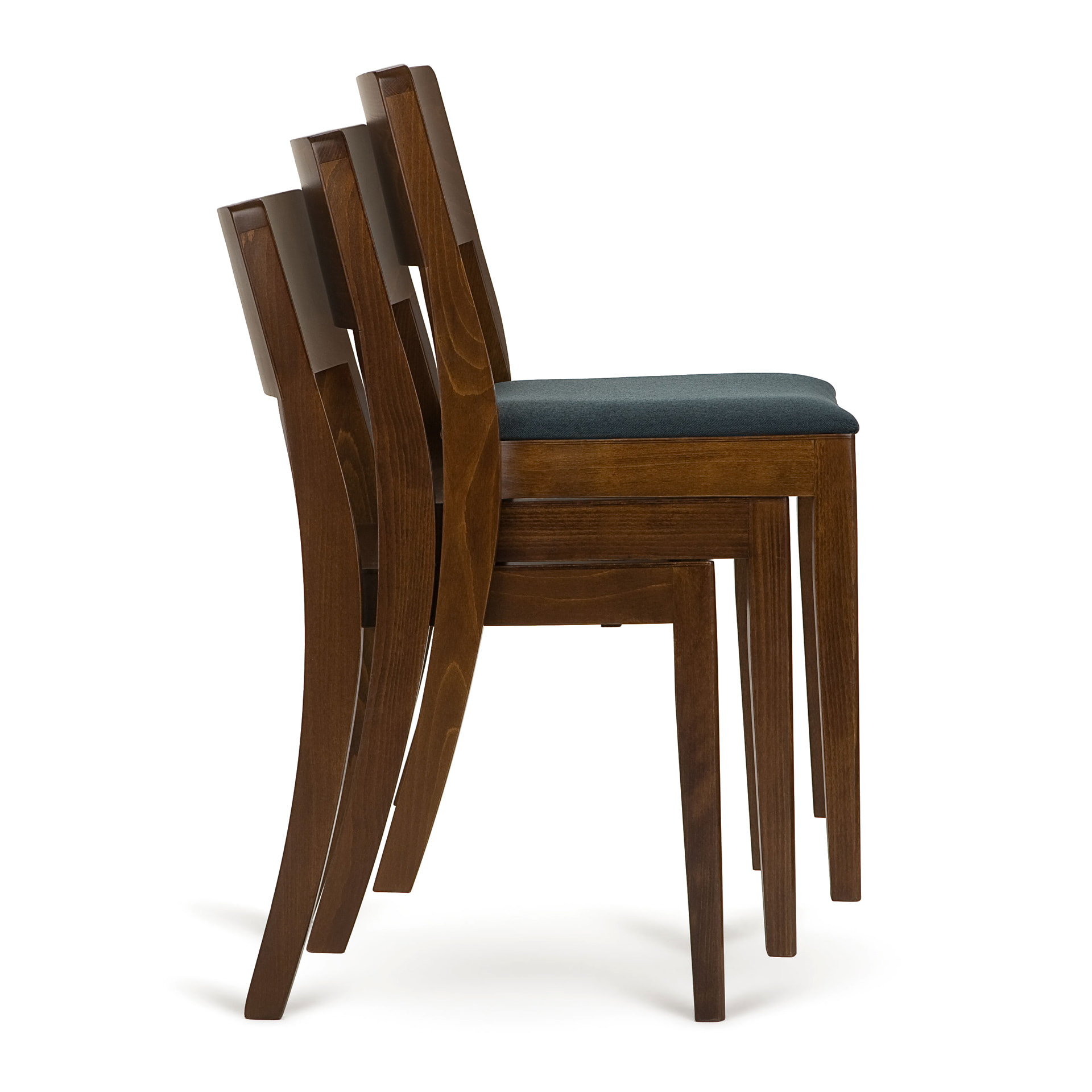 Stackable beech chair with solid or upholstered seat A-9705