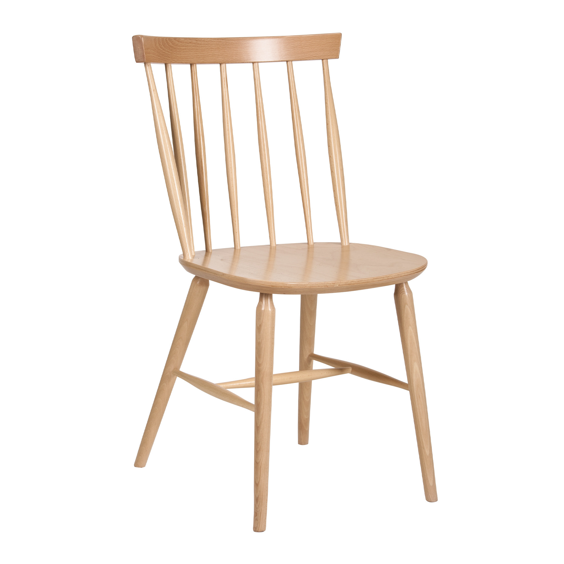 Vertical slat back wooden chair