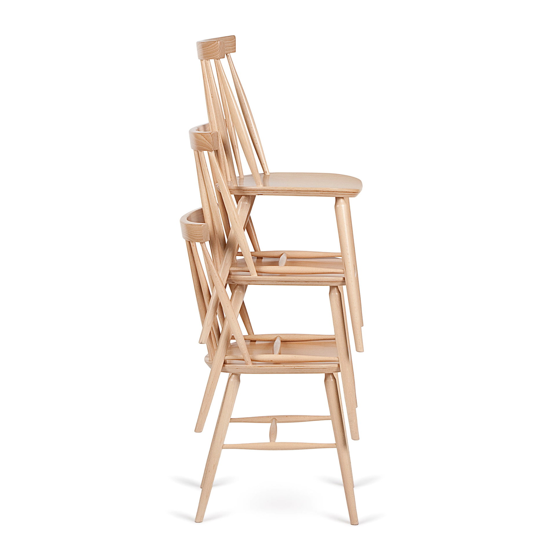 Wooden chair with vertical slat back A-9850 Antilla