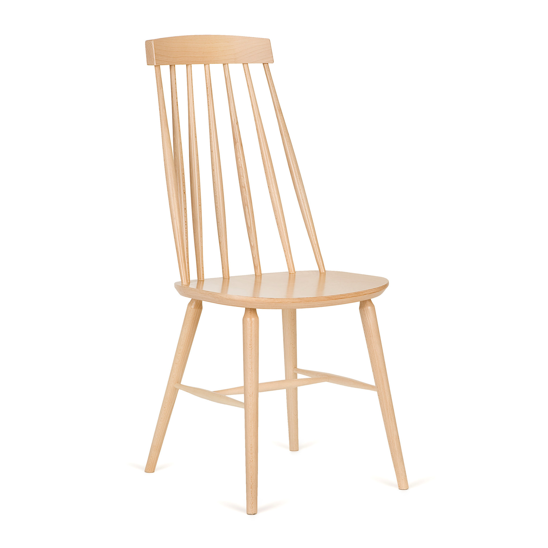 Vertical slat high back wooden chair