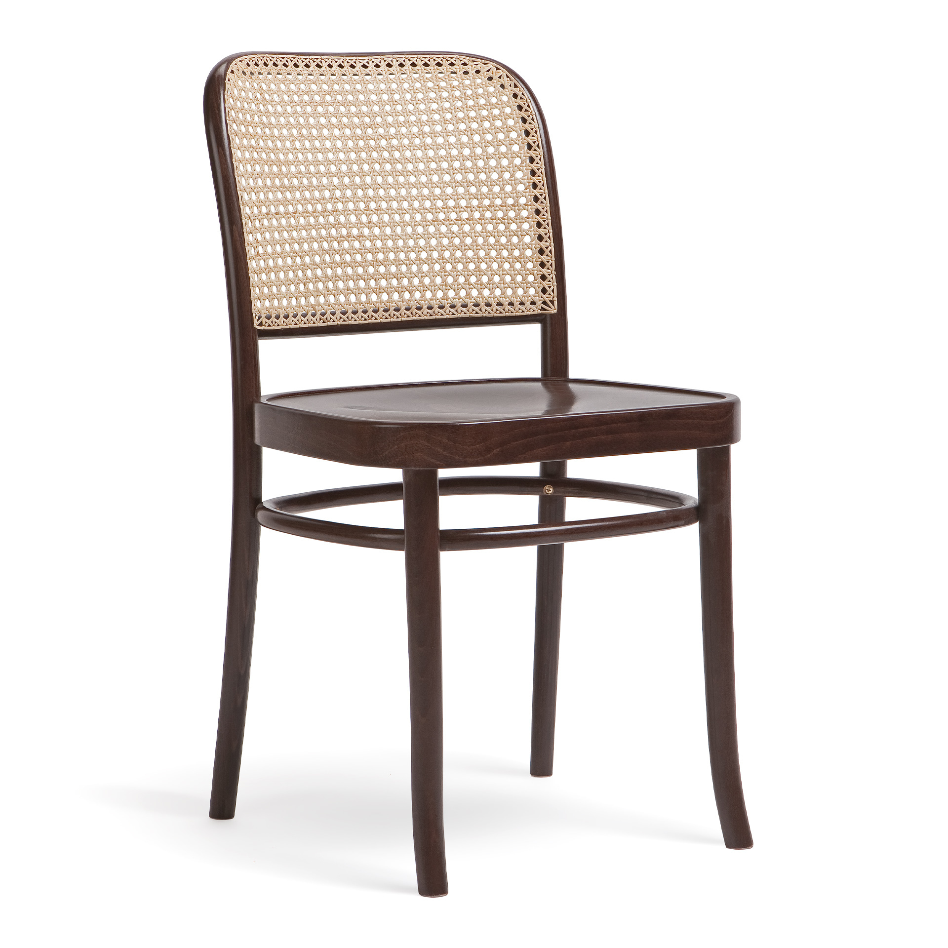 Bentwood chair with woven backrest