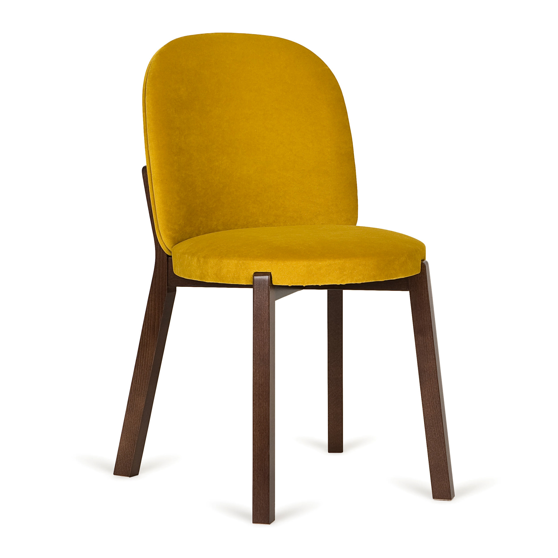 Upholstered wooden chair with round seat A-Dot