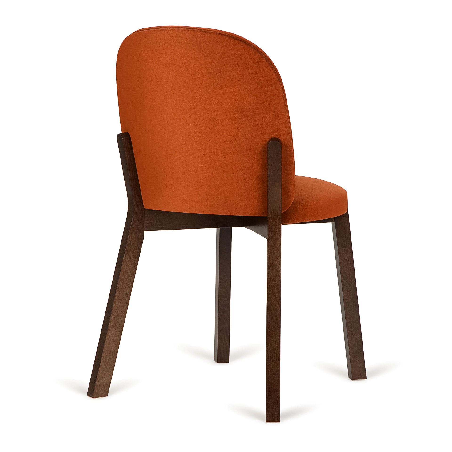 Upholstered wooden chair with round seat A-Dot