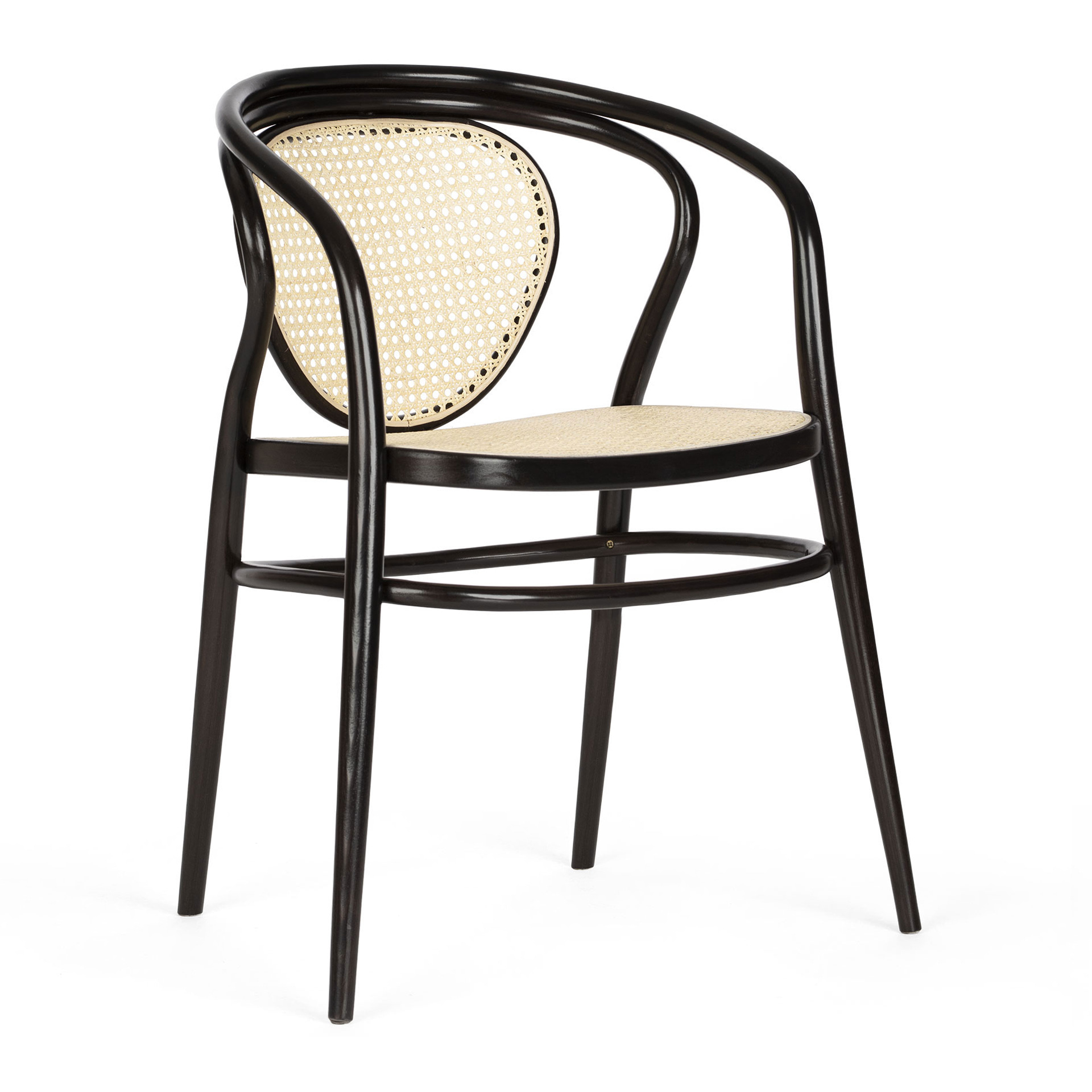 Bentwood armchair with woven back