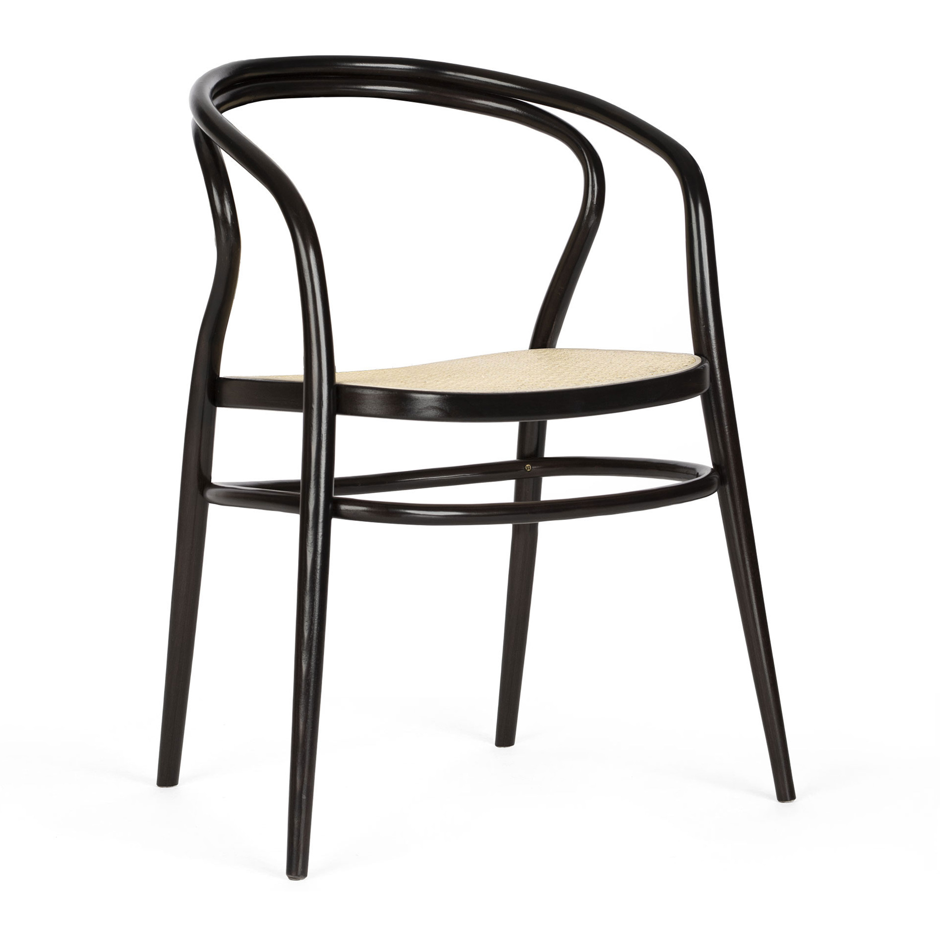 Bentwood armchair with plywood or straw seat