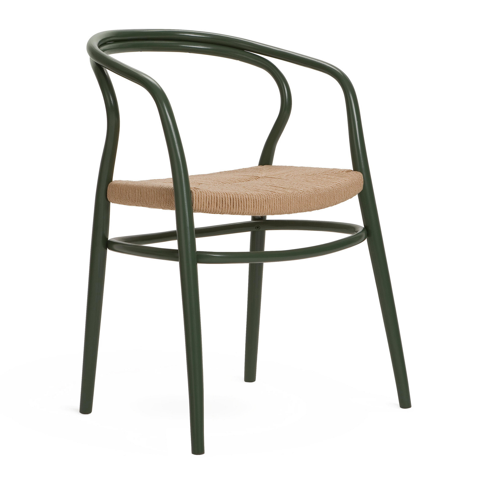 Armchair with a cord-woven seat