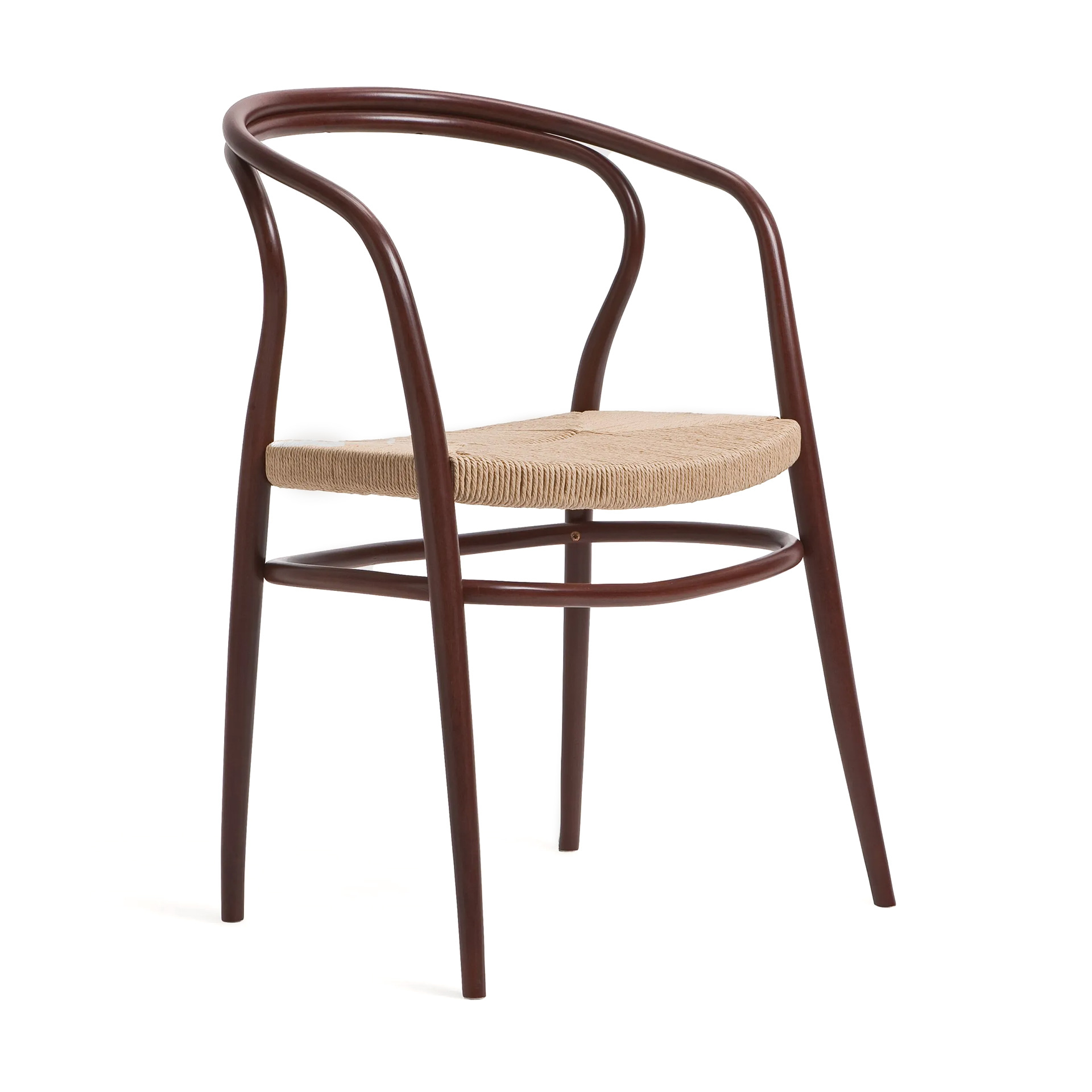 Bentwood armchair with a cord-woven seat B-1404
