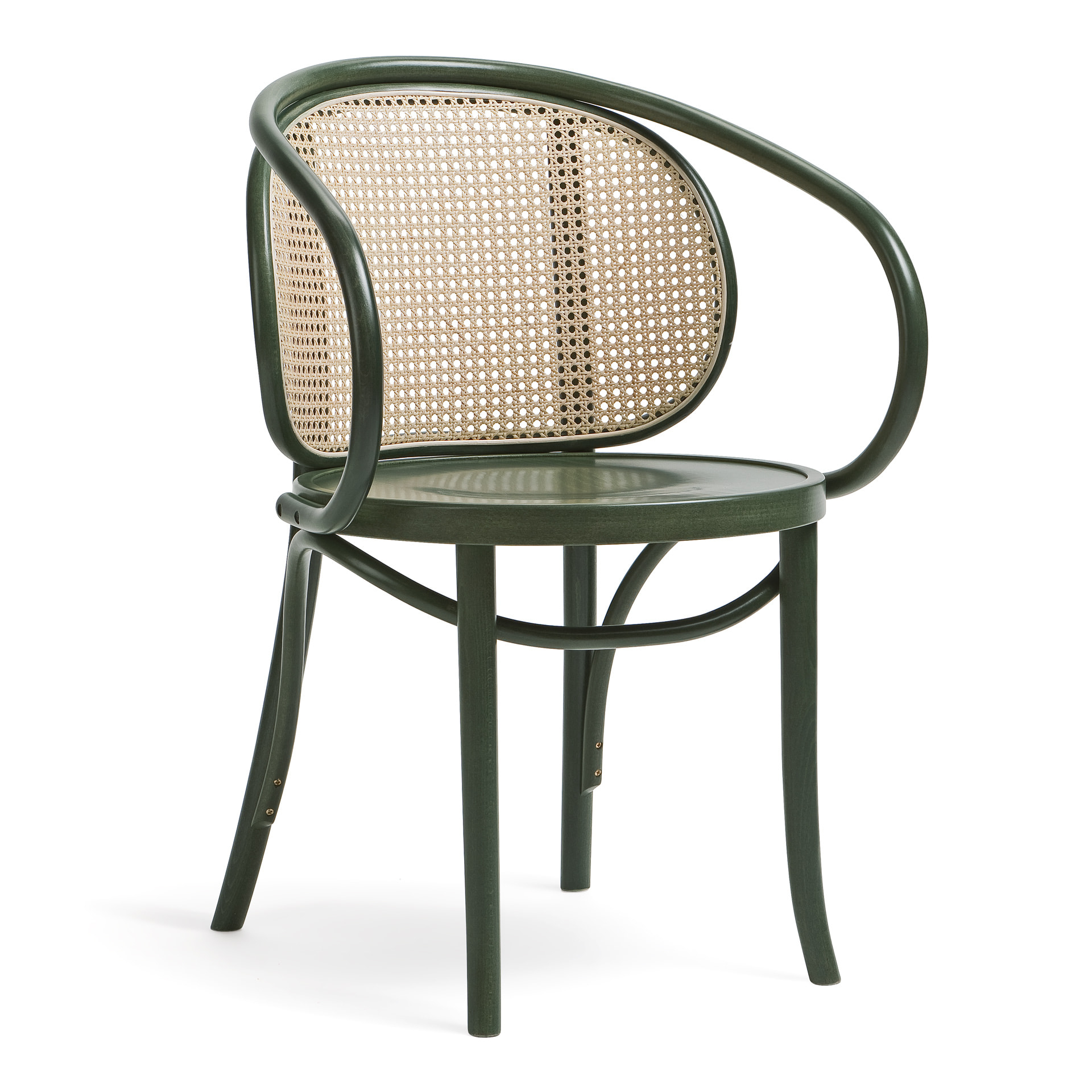 Bentwood armchair with woven back