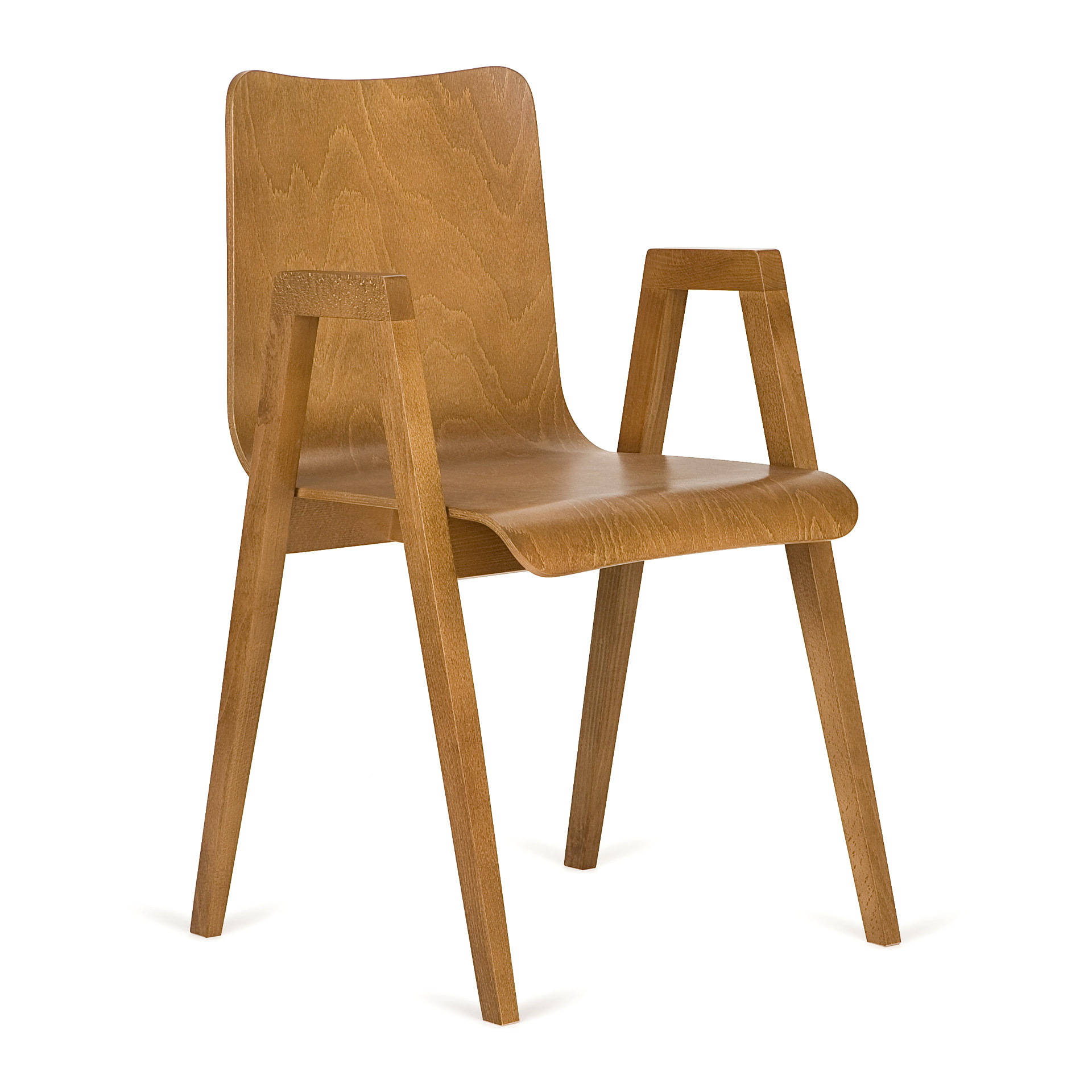 Wooden armchair with solid or padded seat