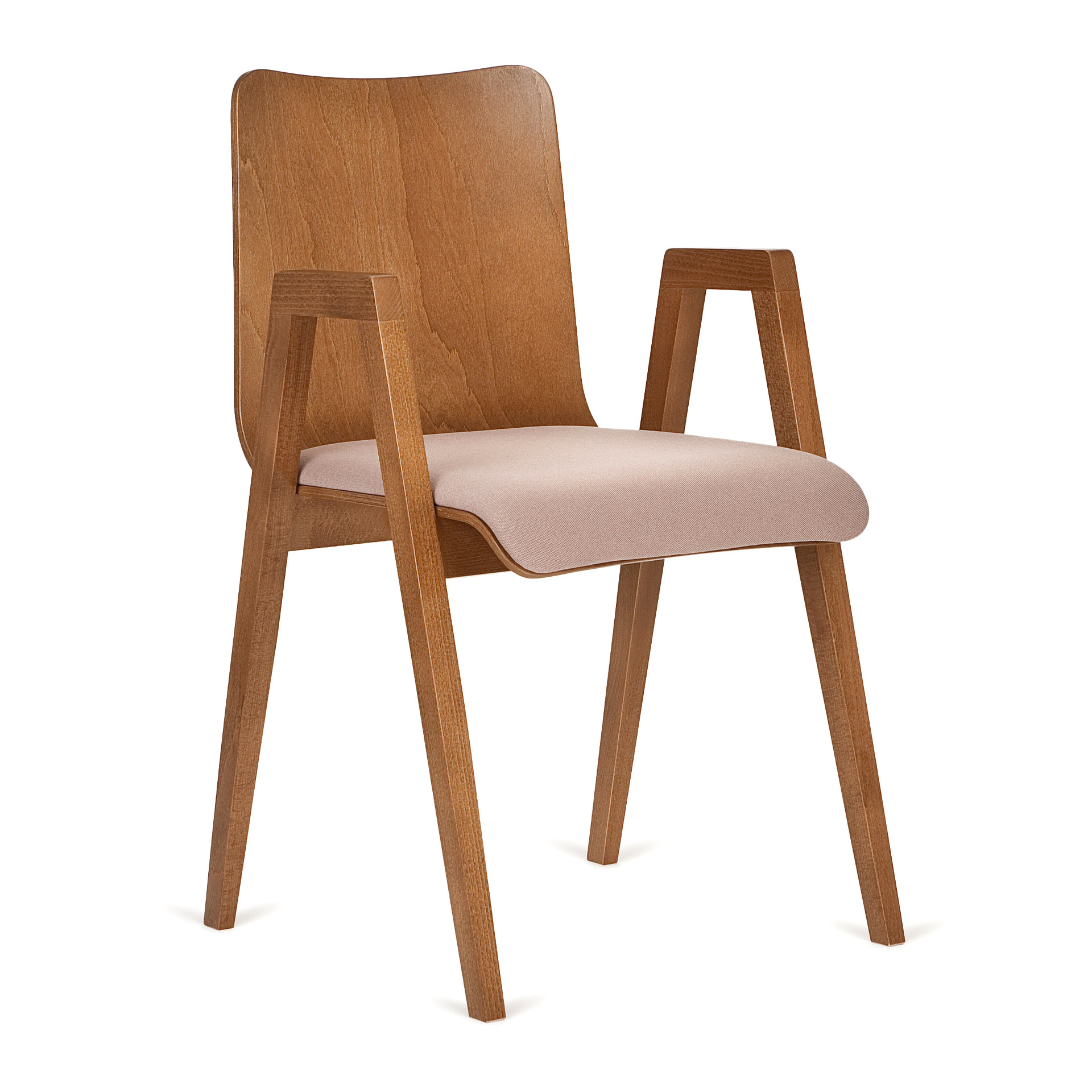 Wooden armchair with solid or upholstered seat B-2120 Link