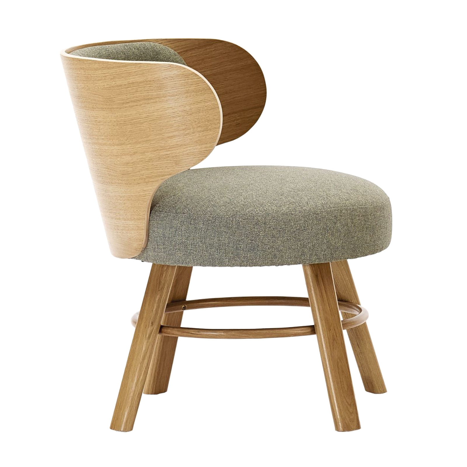 Upholstered wooden armchair with round seat B-2220 K2
