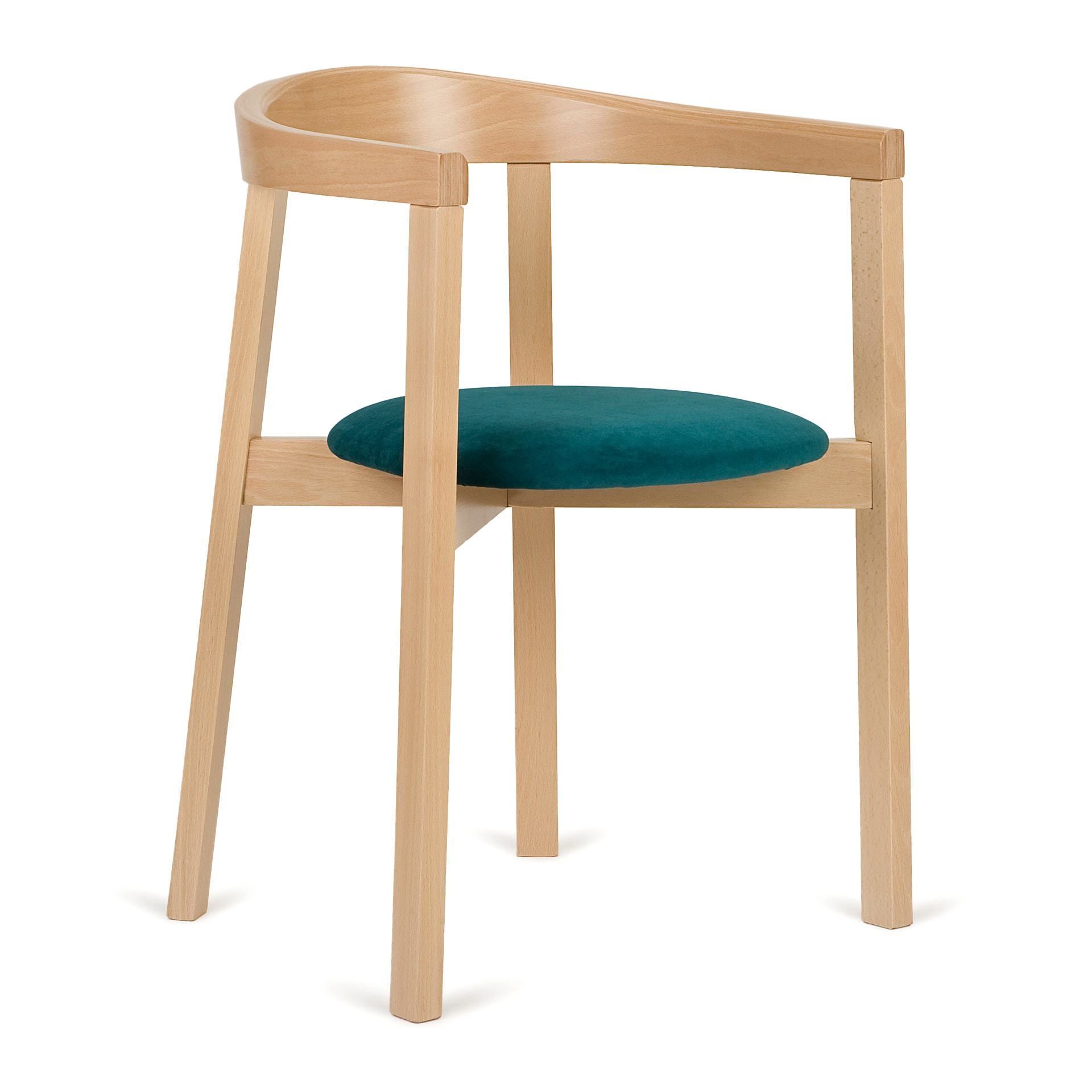 Wooden armchair with solid or padded seat