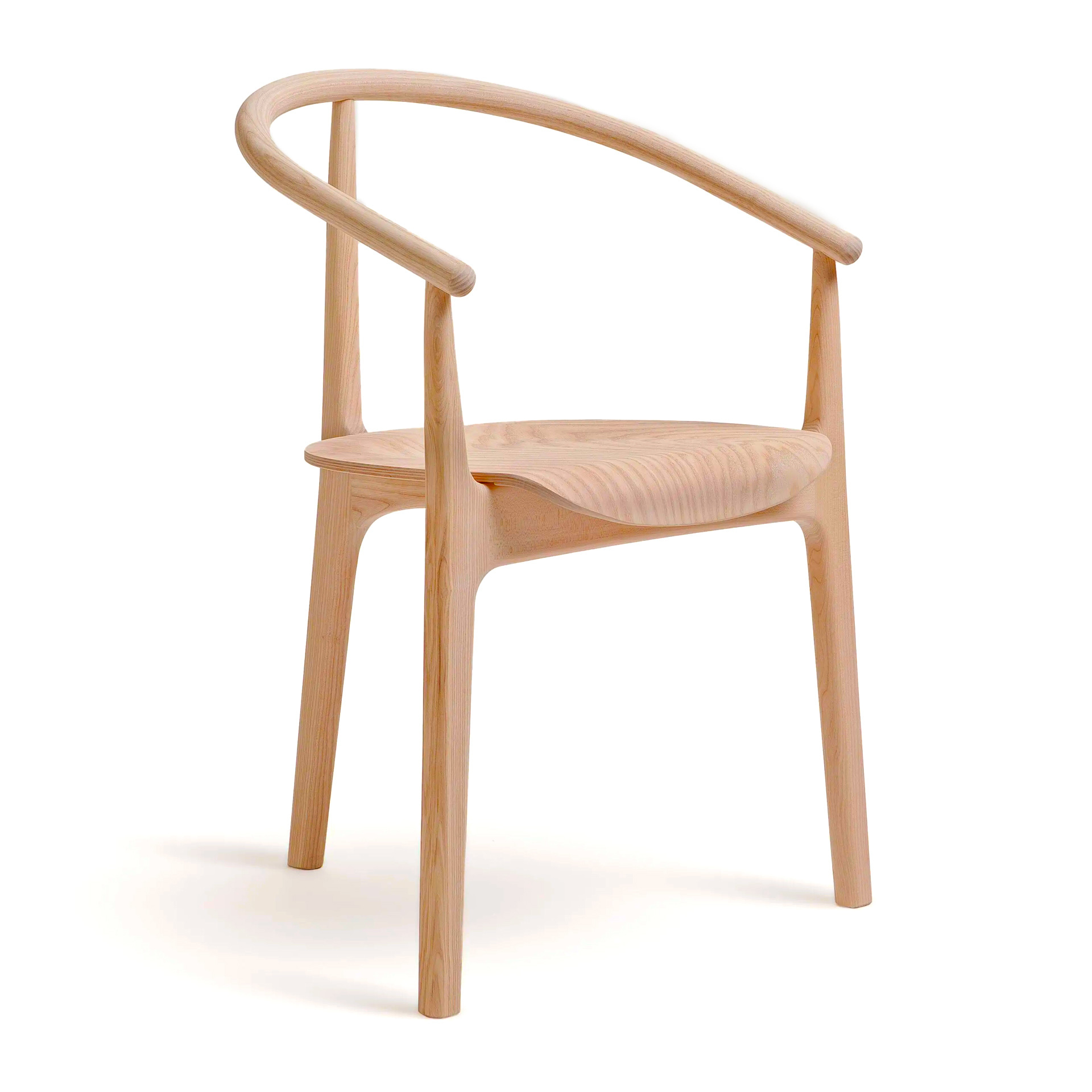 Wooden chair with three legs