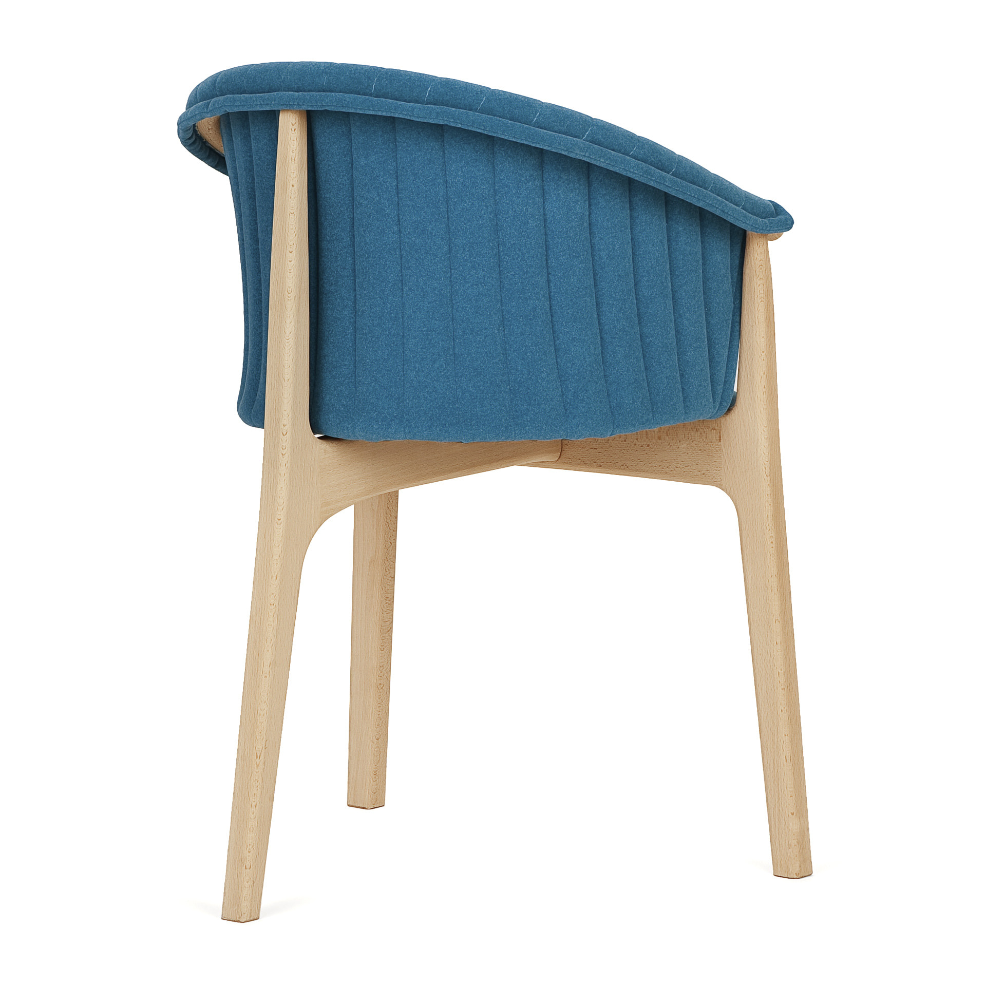 Fully upholstered wooden armchair with three legs B-2945 EVO