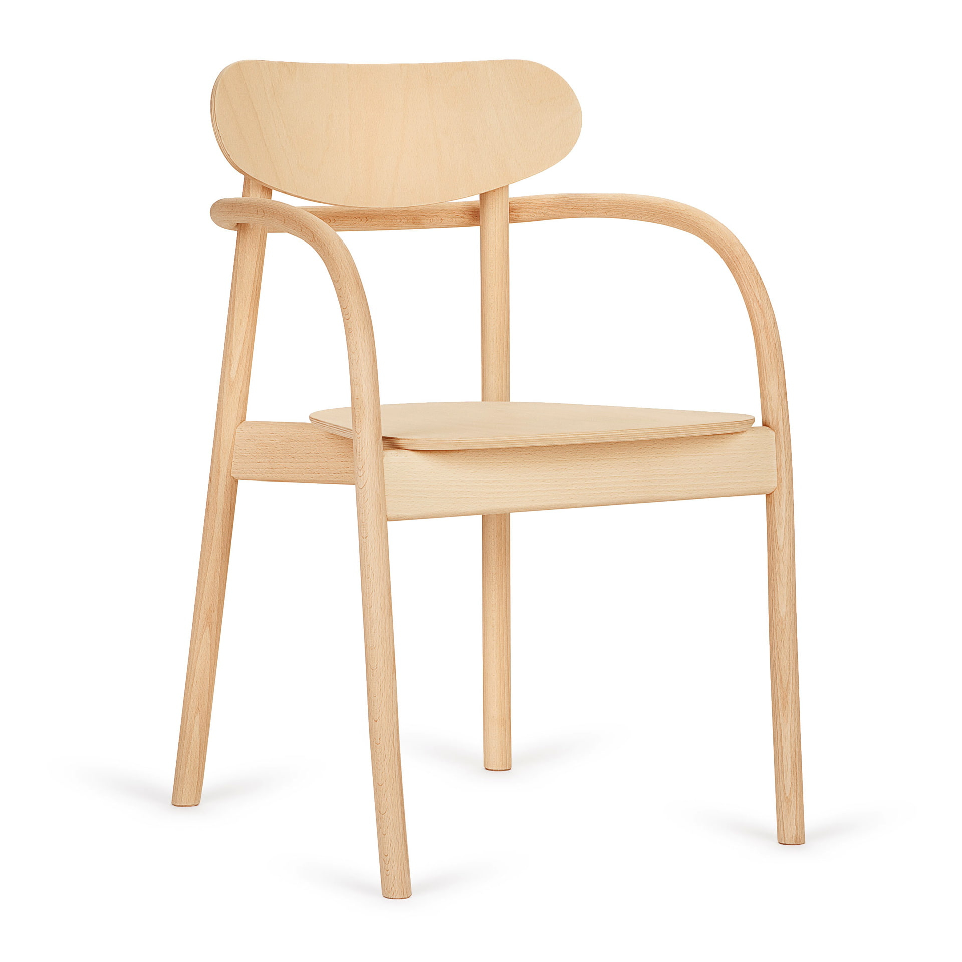 Wooden armchair with solid or upholstered seat B-2960 La Benda
