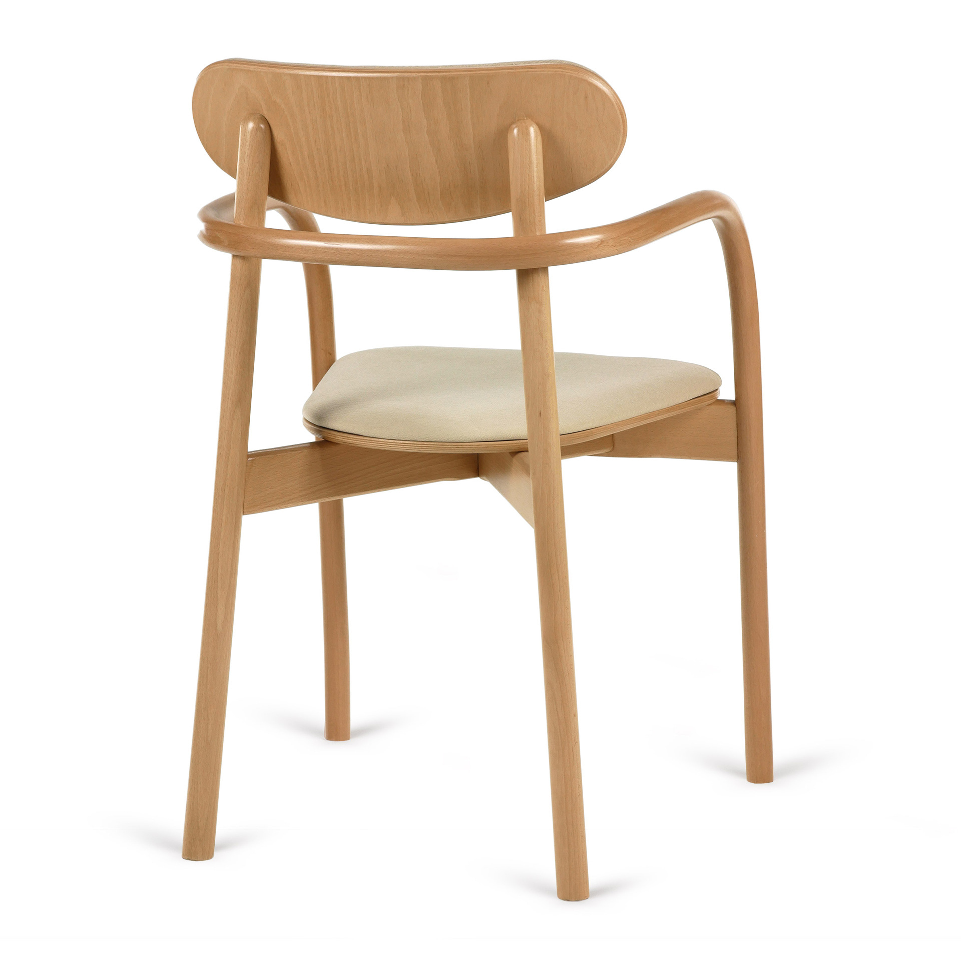 Beech stackable chair with armrests B-2961 La Benda