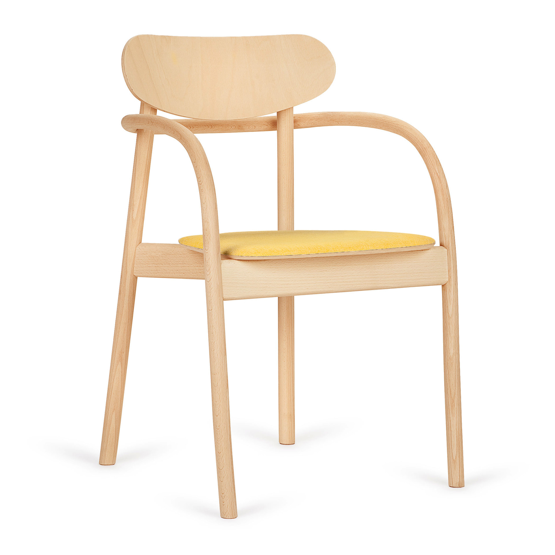 Wooden armchair with solid or upholstered seat B-2960 La Benda