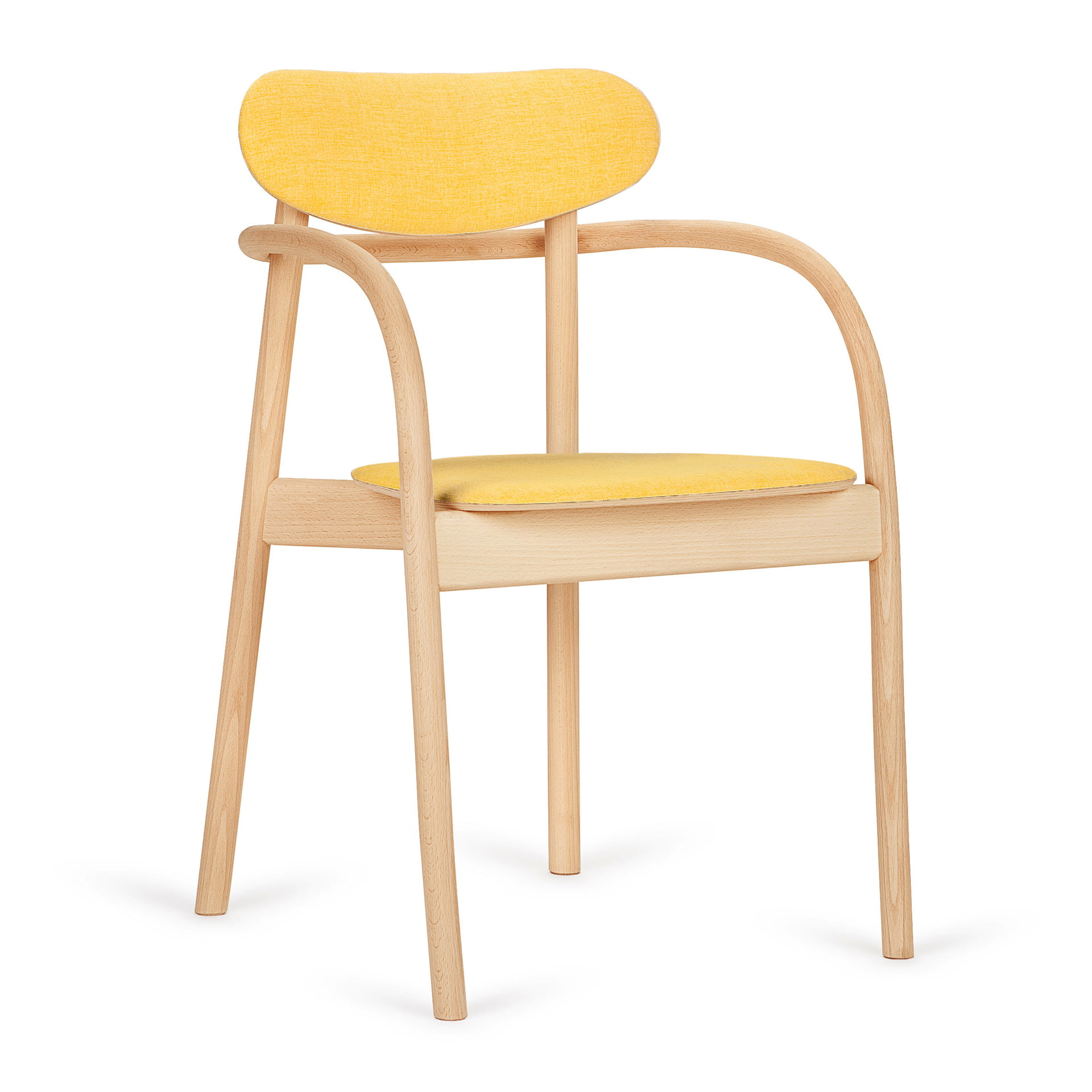 Beech stackable chair with armrests B-2961 La Benda