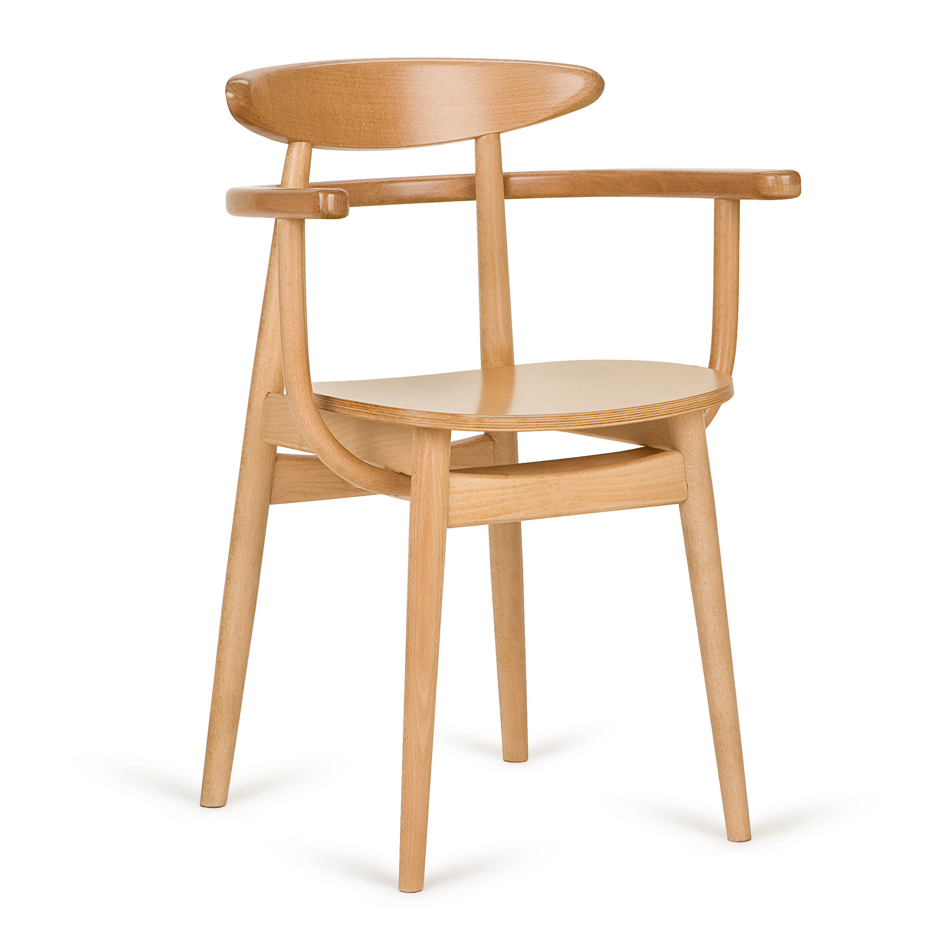Wooden armchair with solid or padded seat