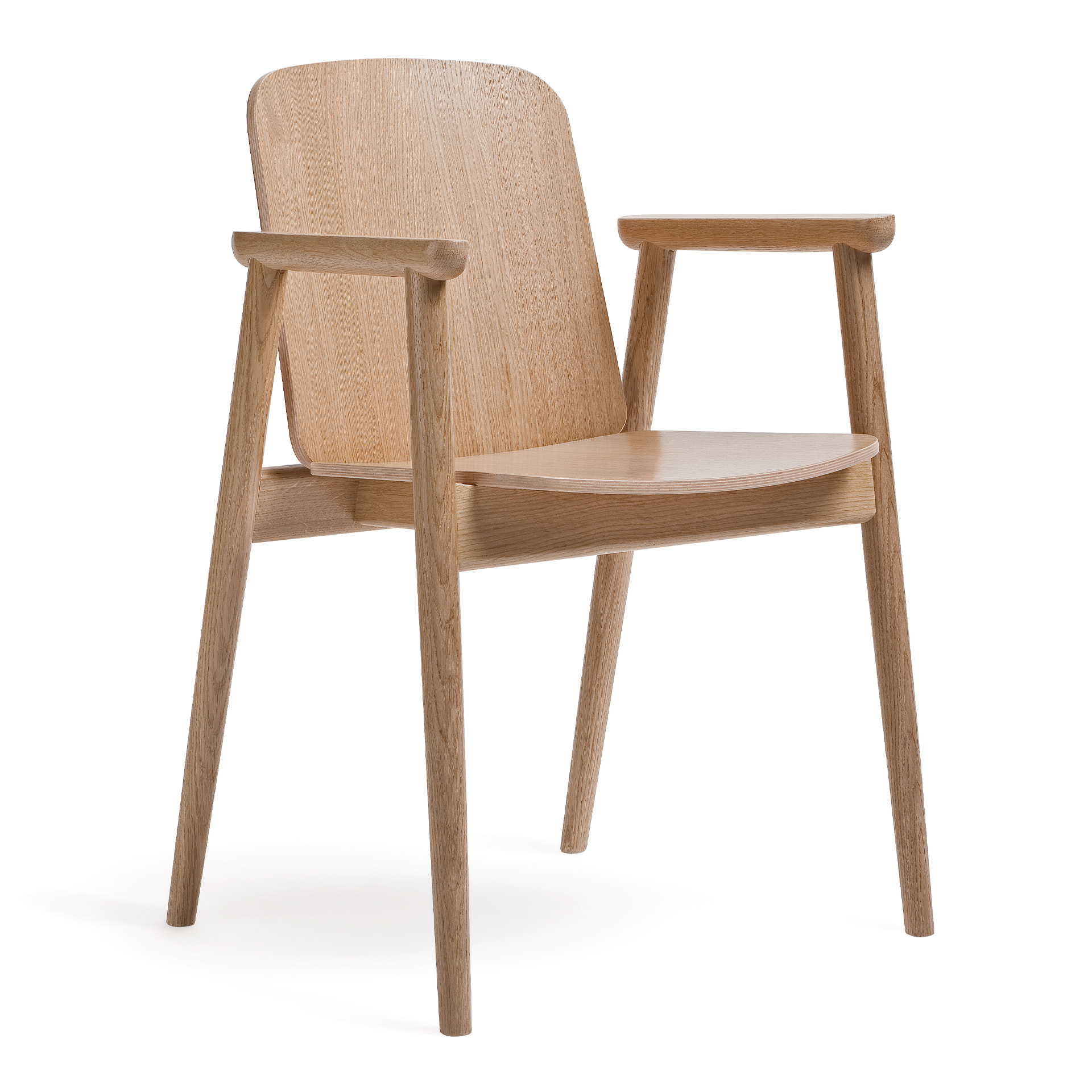 Wooden armchair with solid or padded seat